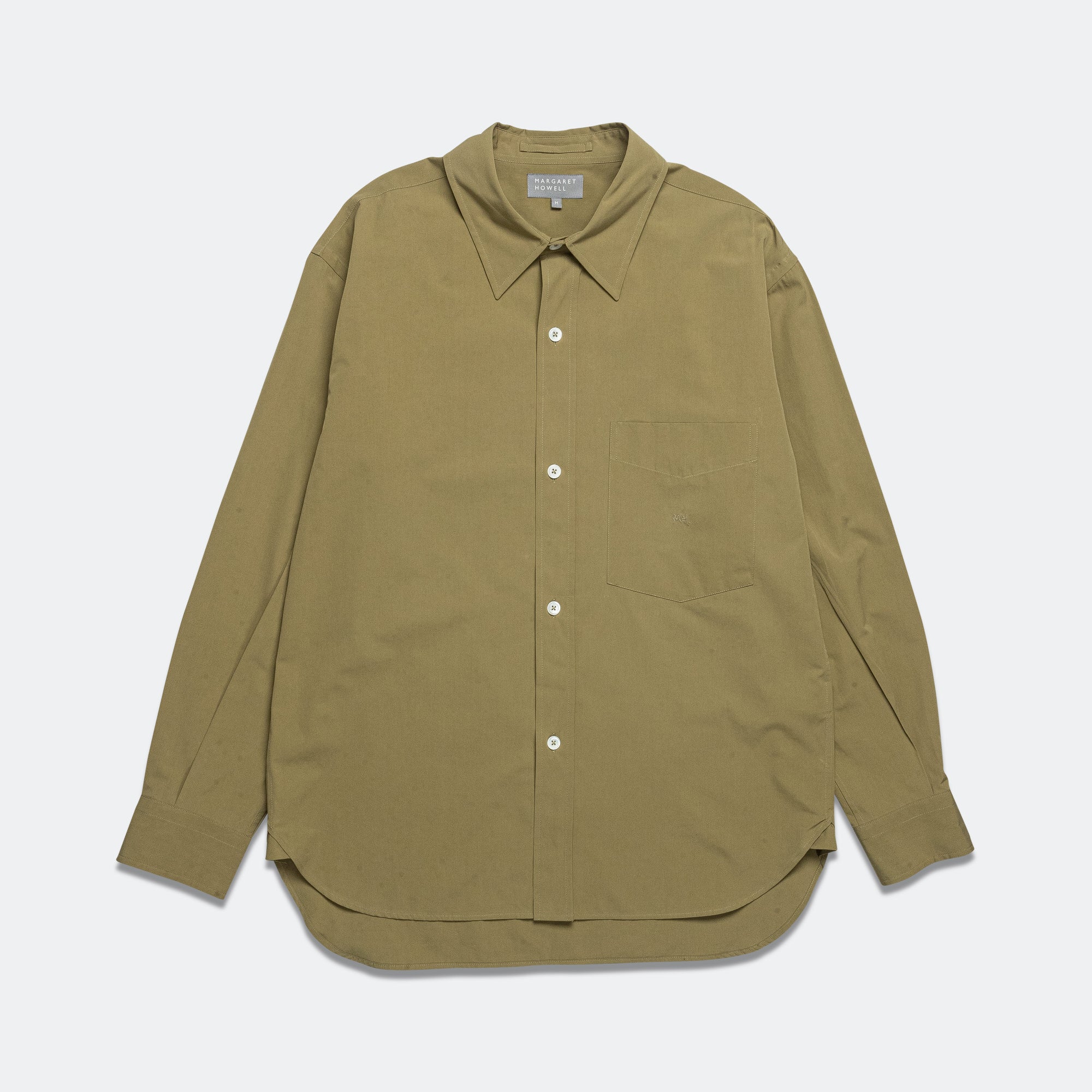 Monogram Shirt - Fine Cotton Poplin Warm Olive