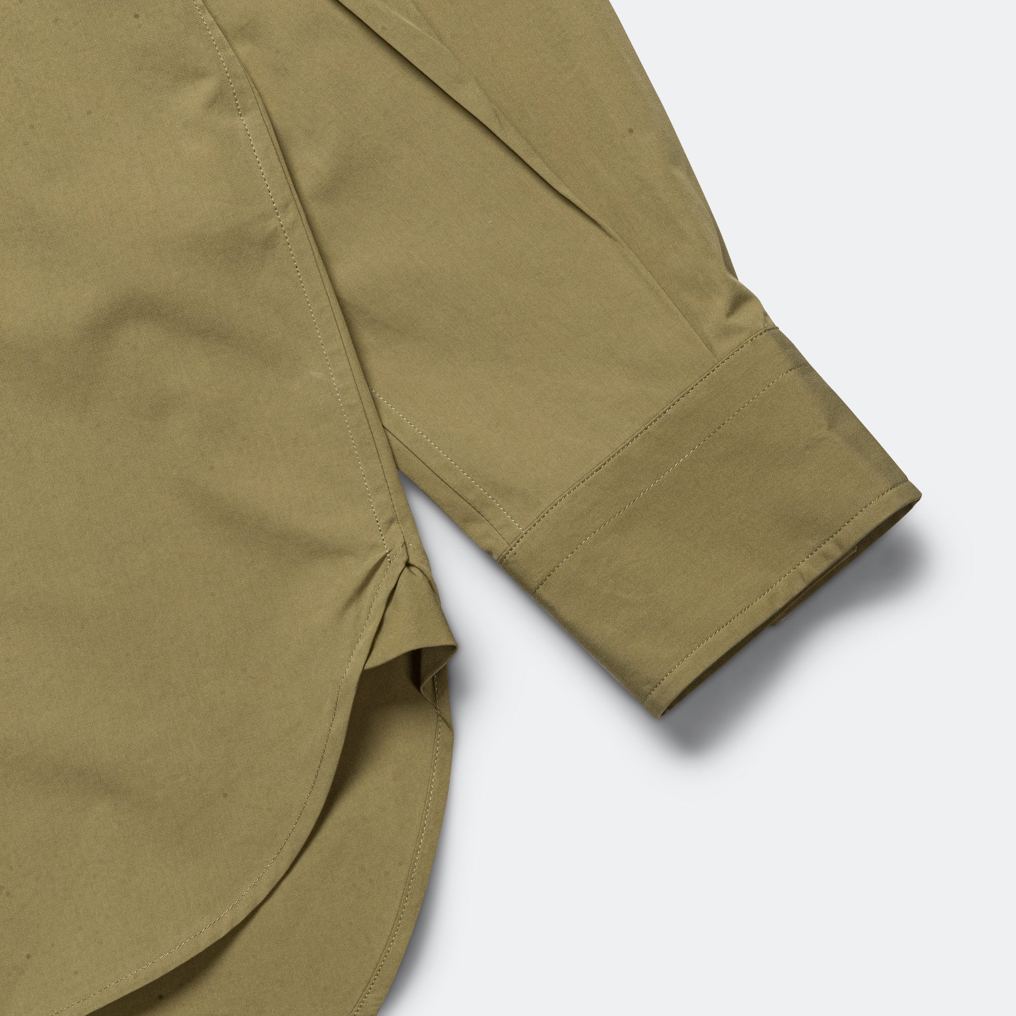 Monogram Shirt - Fine Cotton Poplin Warm Olive - Image 5