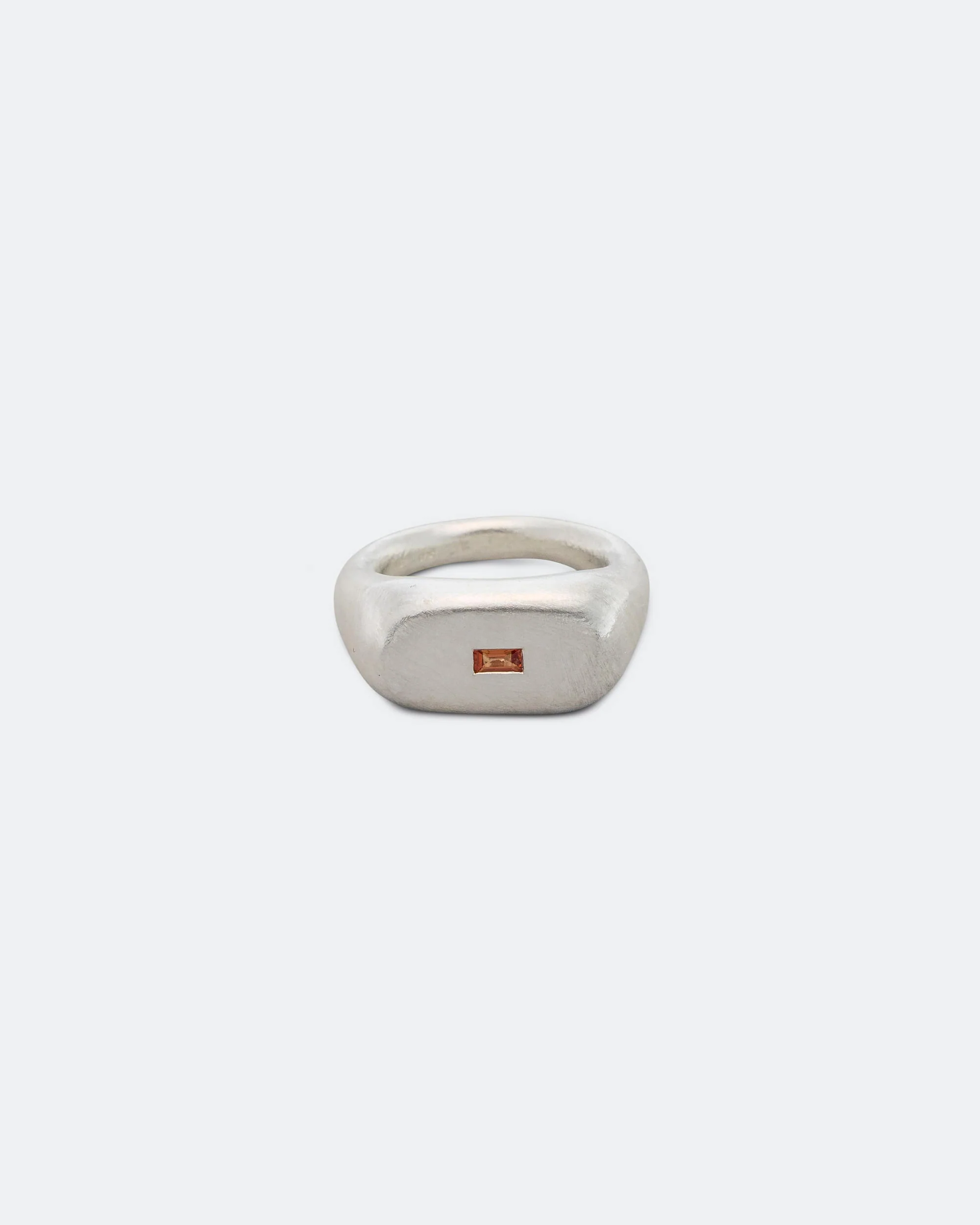 Museum Ring - 925 Silver/Orange Sapphire
