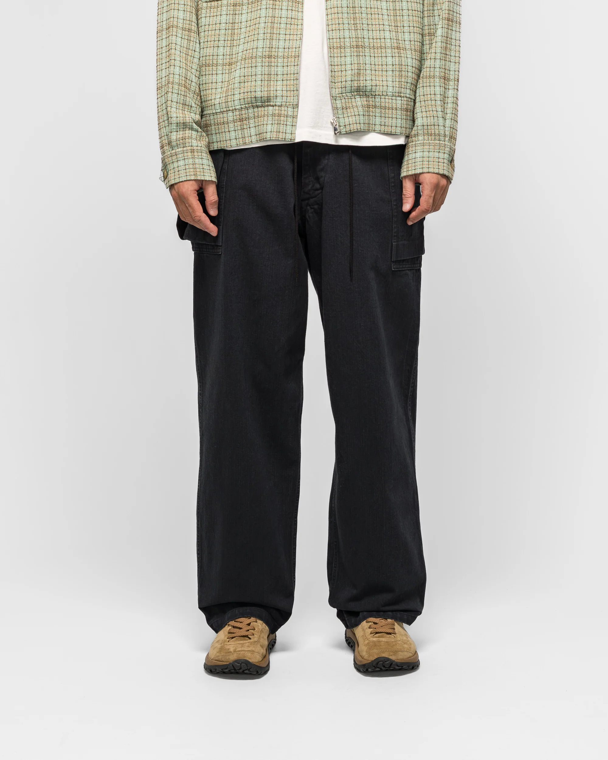 String Field Pant - Black Cotton Herringbone - Image 2