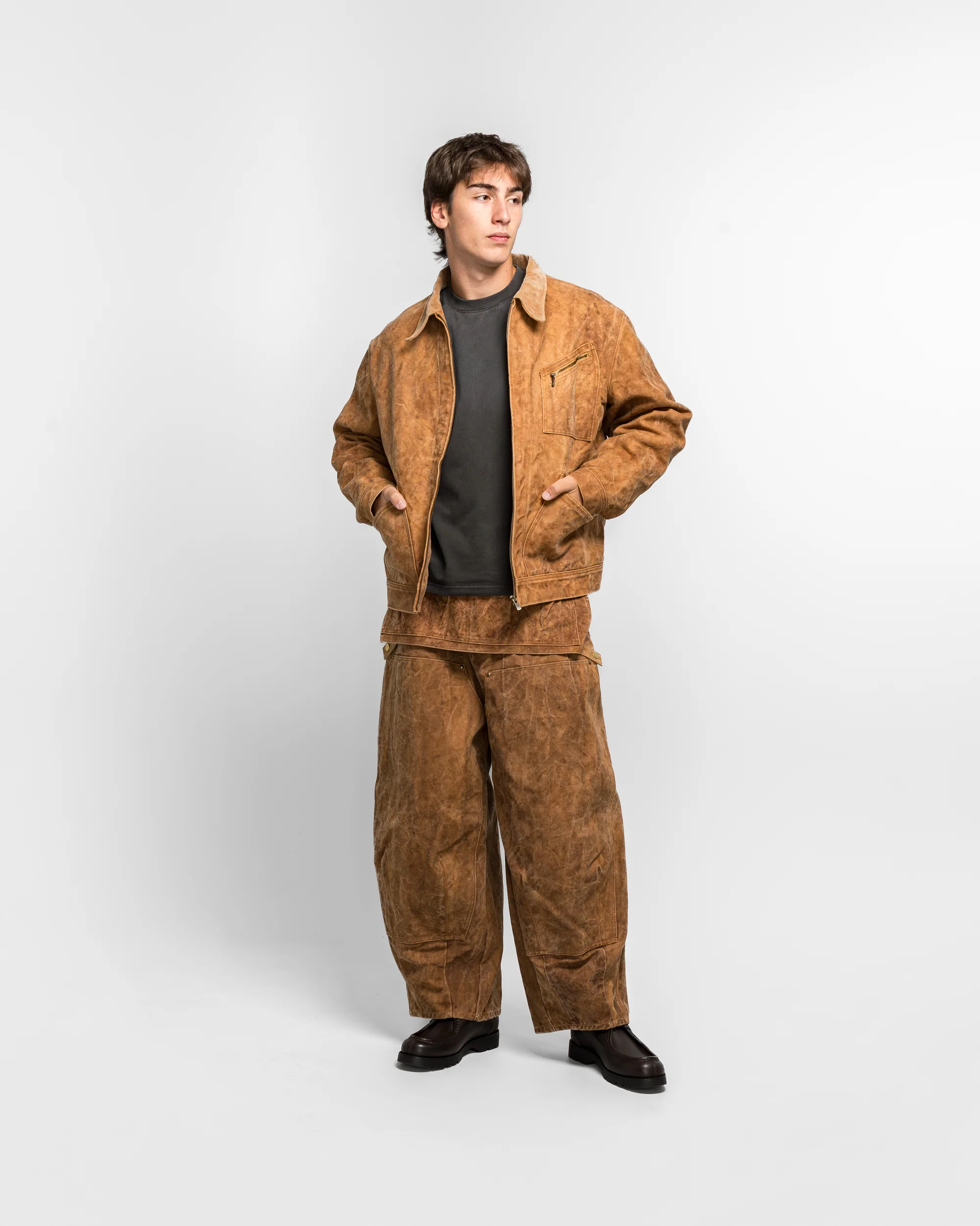 Zipped Work Jacket - Brown Duck Canvas - Image 6
