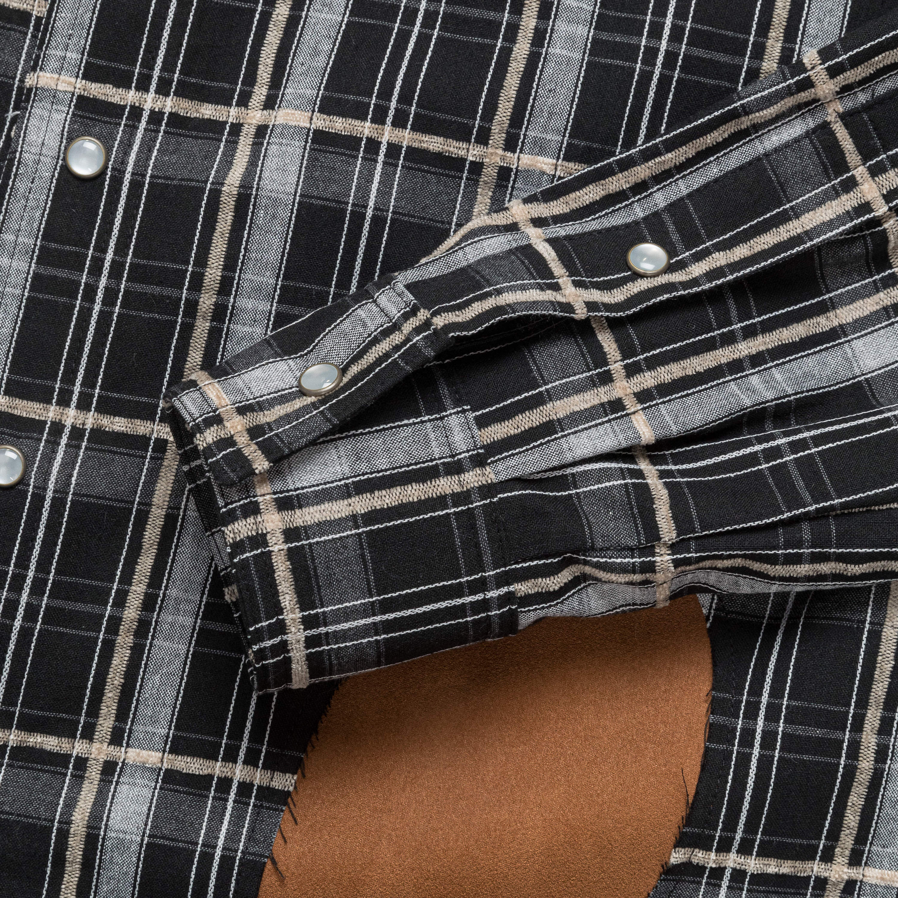 Noah Patch Check Shirt - Black - Image 4