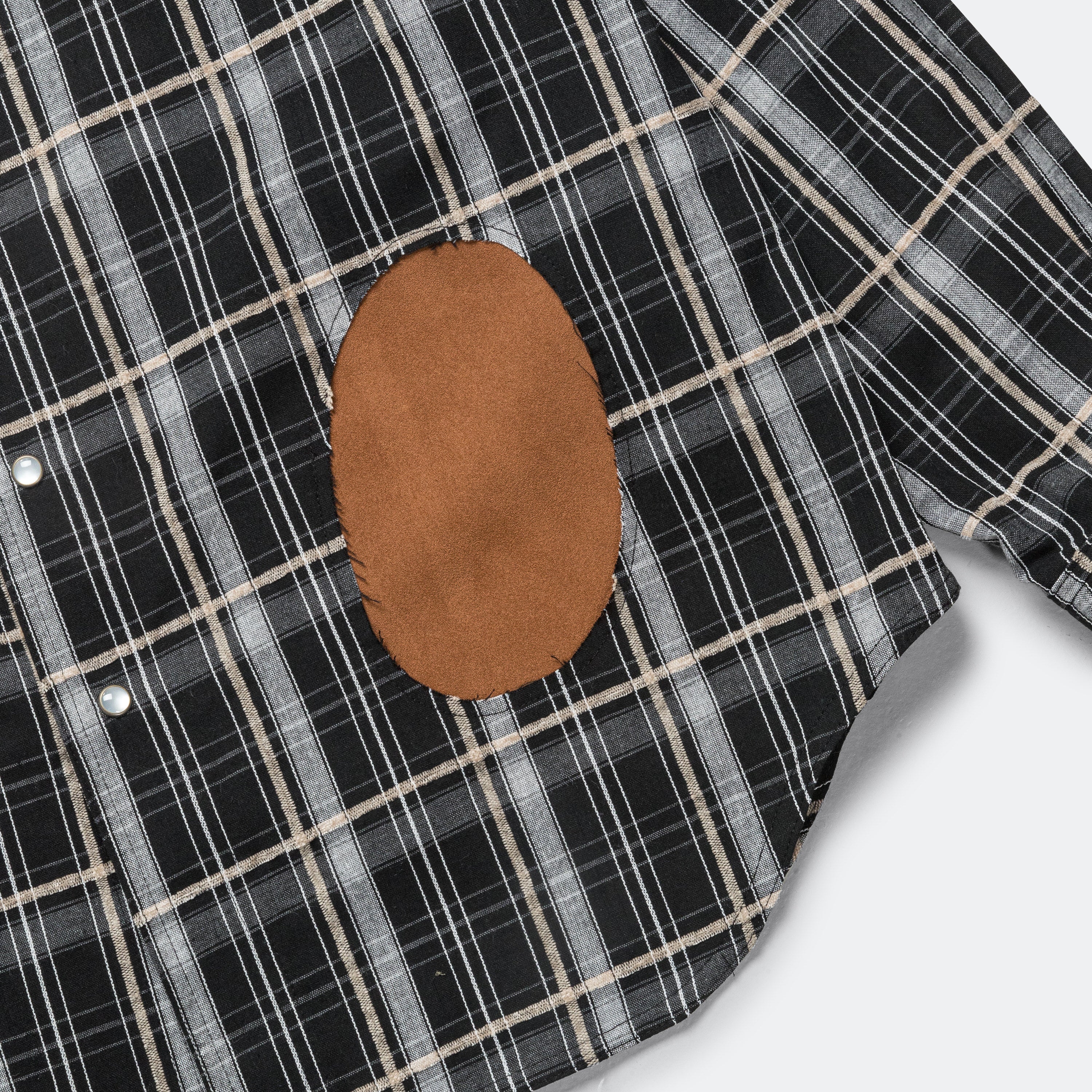 Noah Patch Check Shirt - Black - Image 7