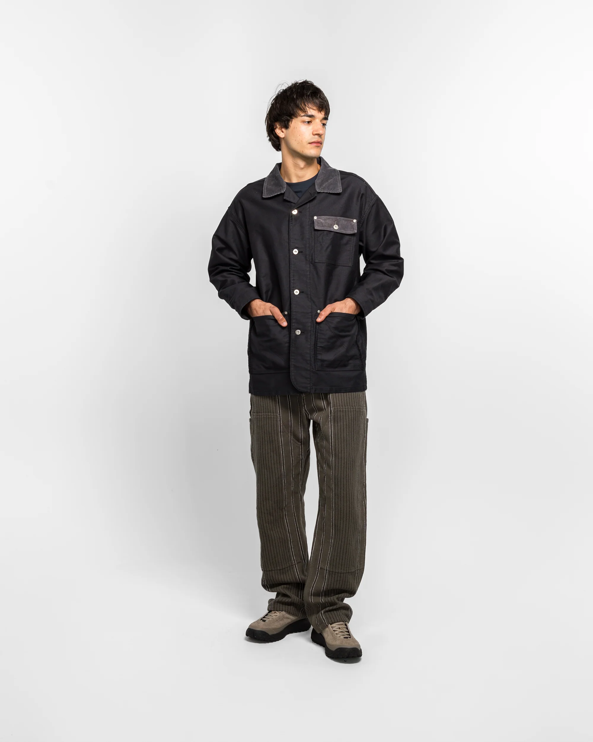 French Work Coverall Jacket - Black - Image 5