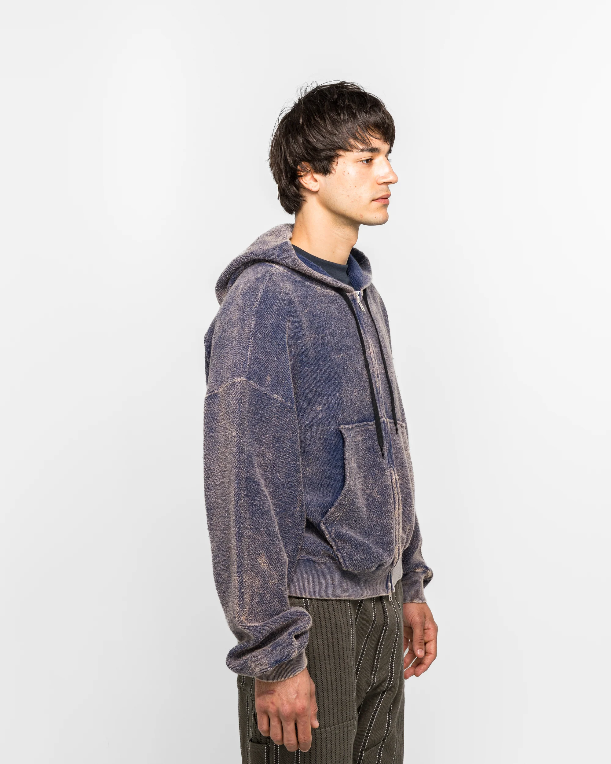 Hand Dye Twist Parka - Navy - Image 3