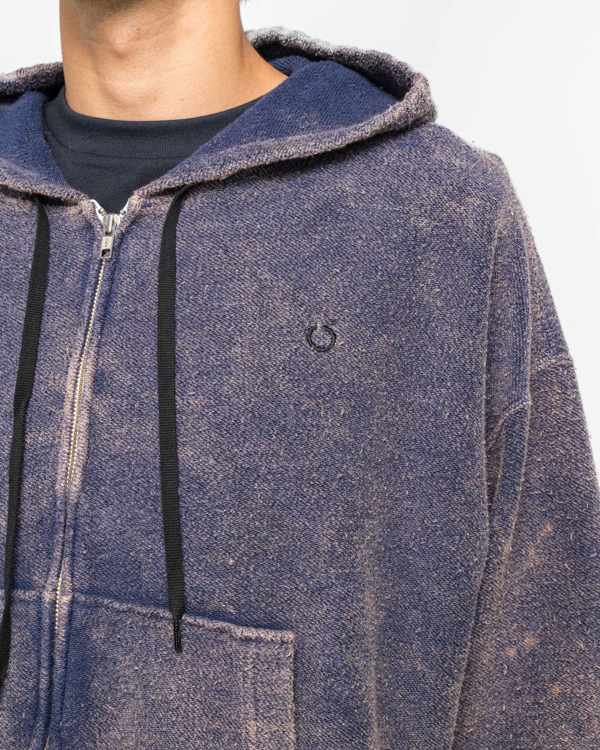 Hand Dye Twist Parka - Navy - Image 5