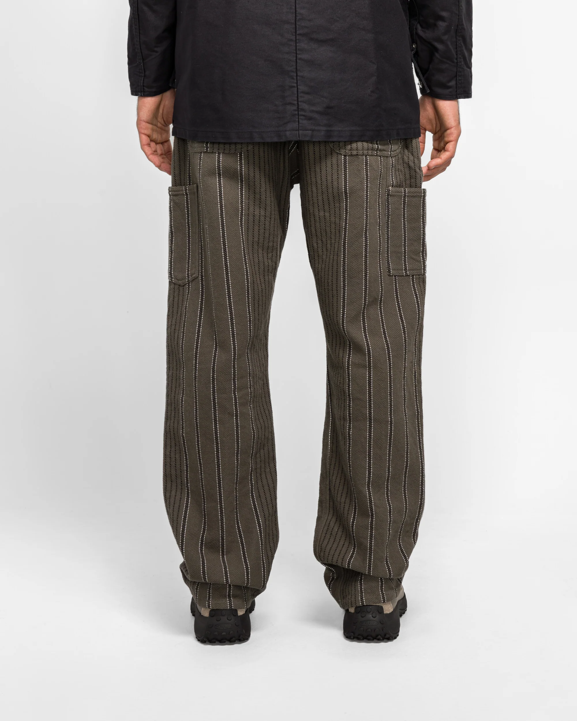 Stripe Double Knee Work Pants - Grey - Image 4