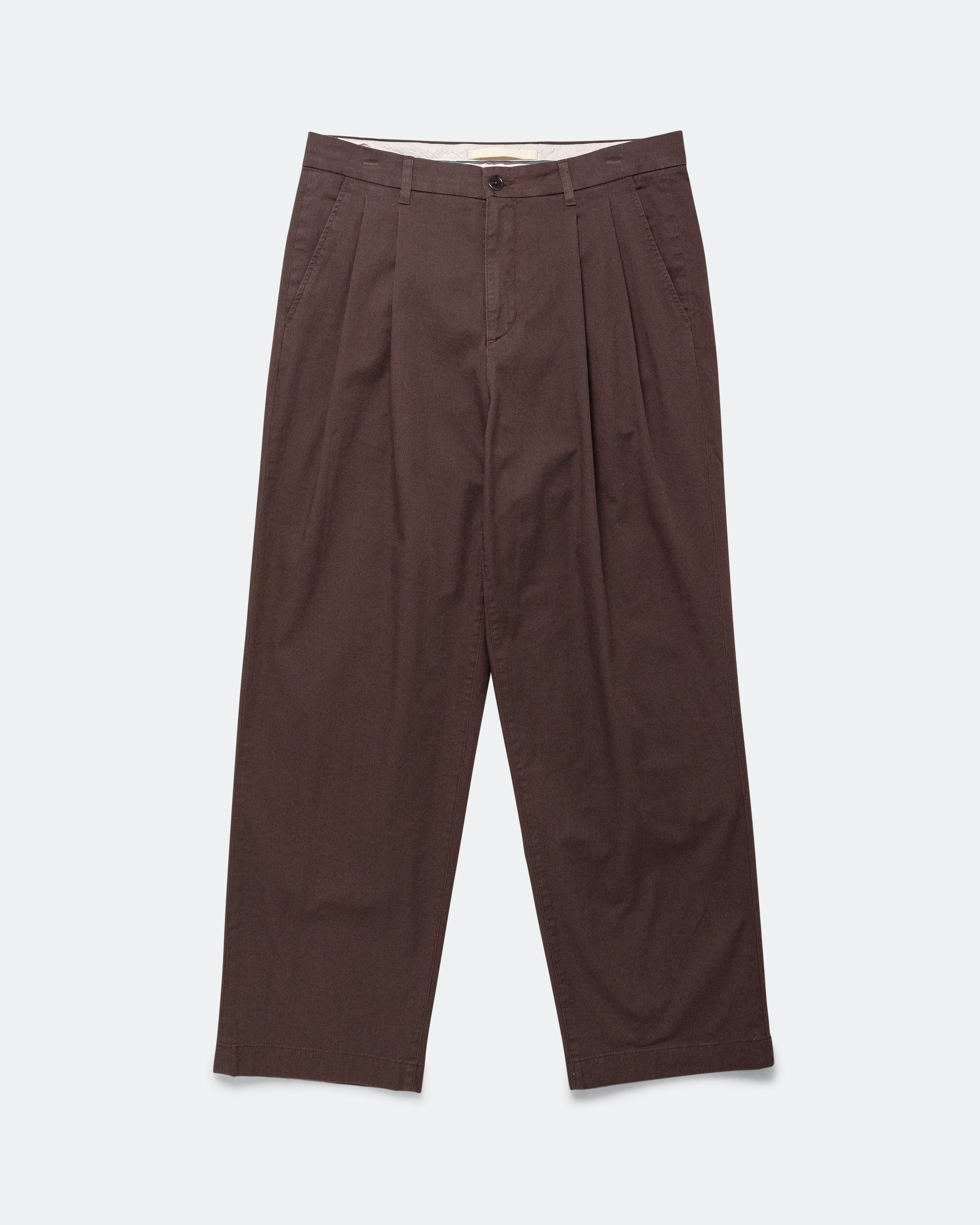 Benn Relaxed Twill Pleated Trouser - Seal Brown