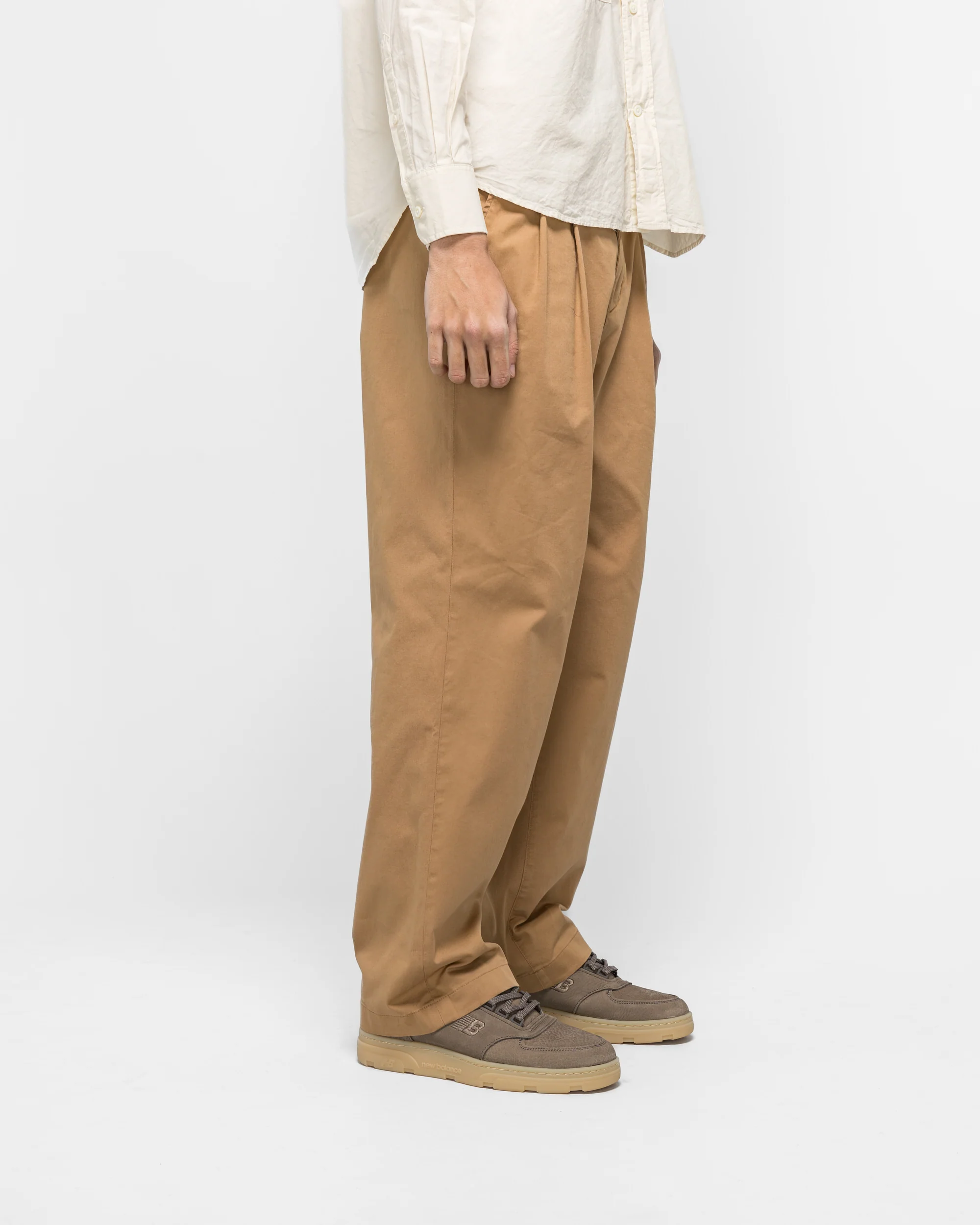 Benn Relaxed Twill Pleated Trouser - Utility Khaki - Image 3
