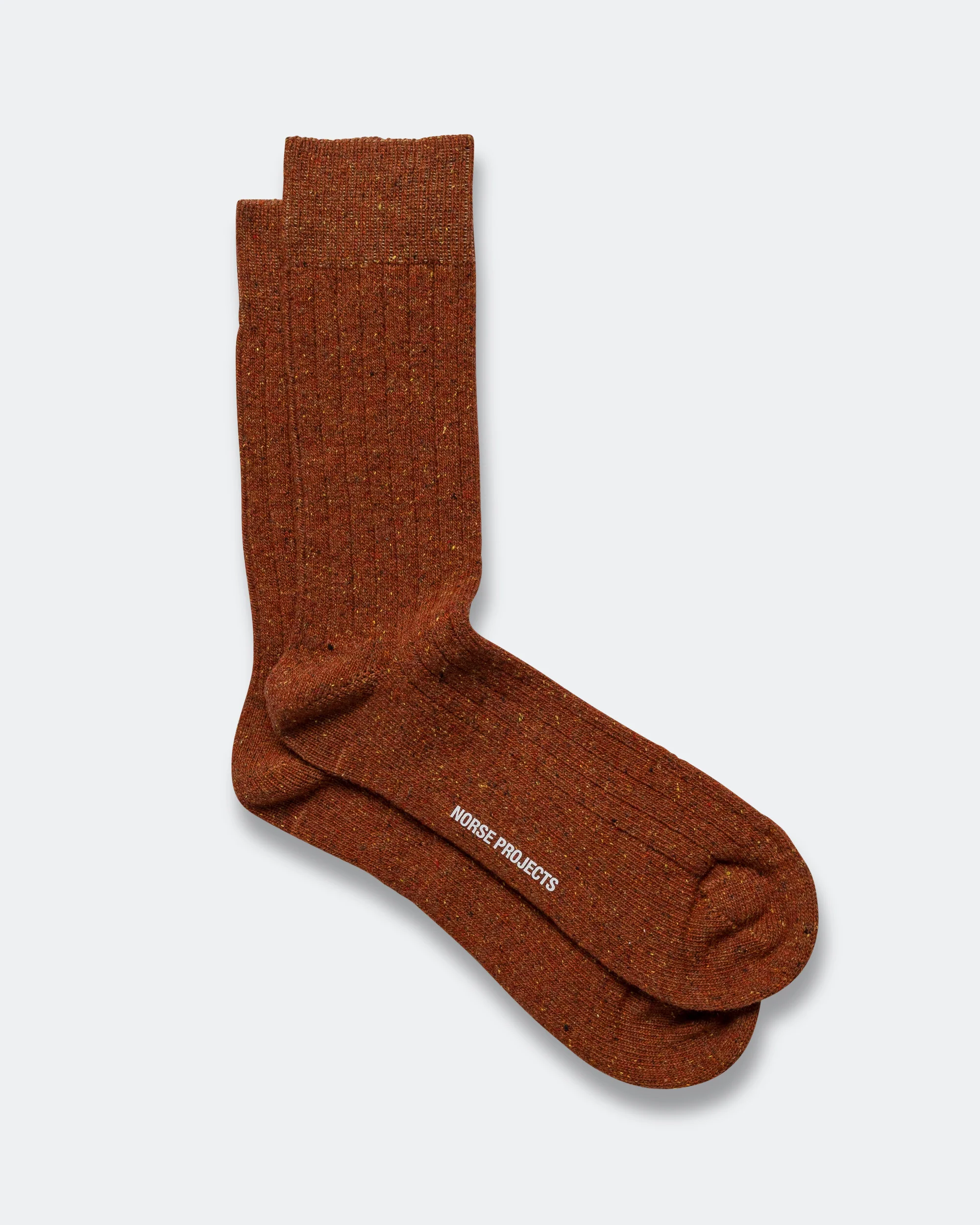 Bjarki Neps Wool Rib Sock - Golden Orange - Image 2