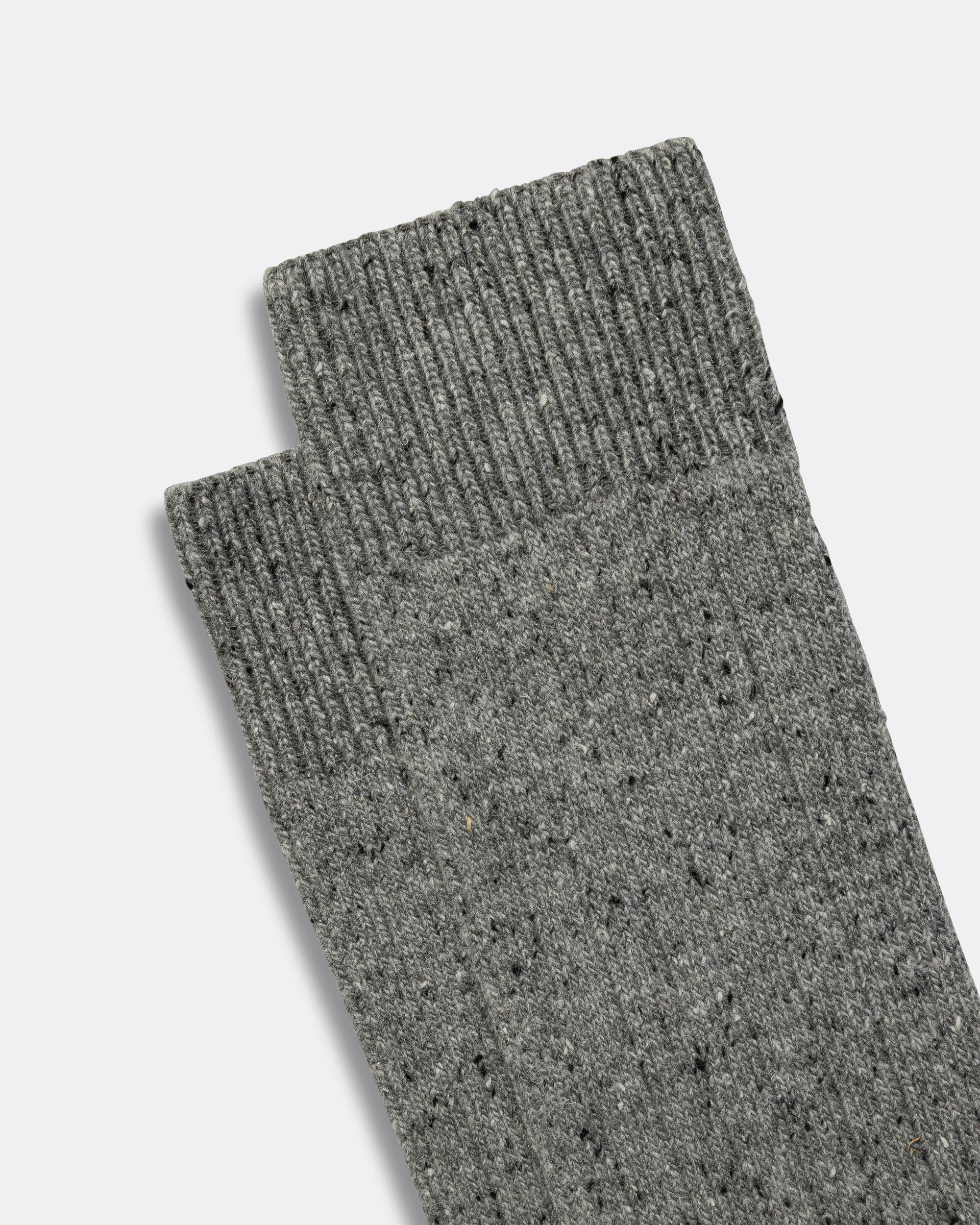 Bjarki Neps Wool Rib Sock - Grey Melange - Image 3