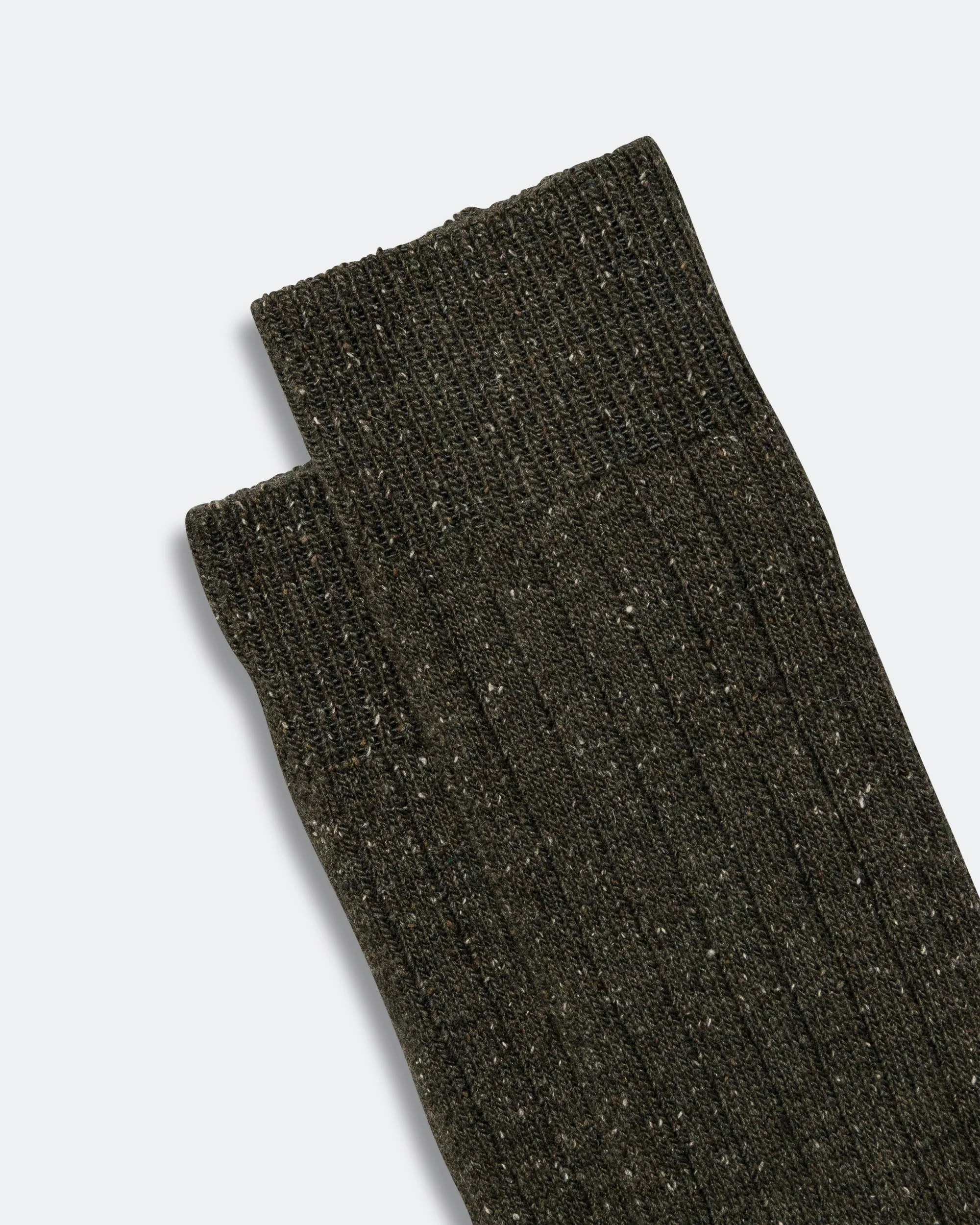Bjarki Neps Wool Rib Sock - Olive Night - Image 3