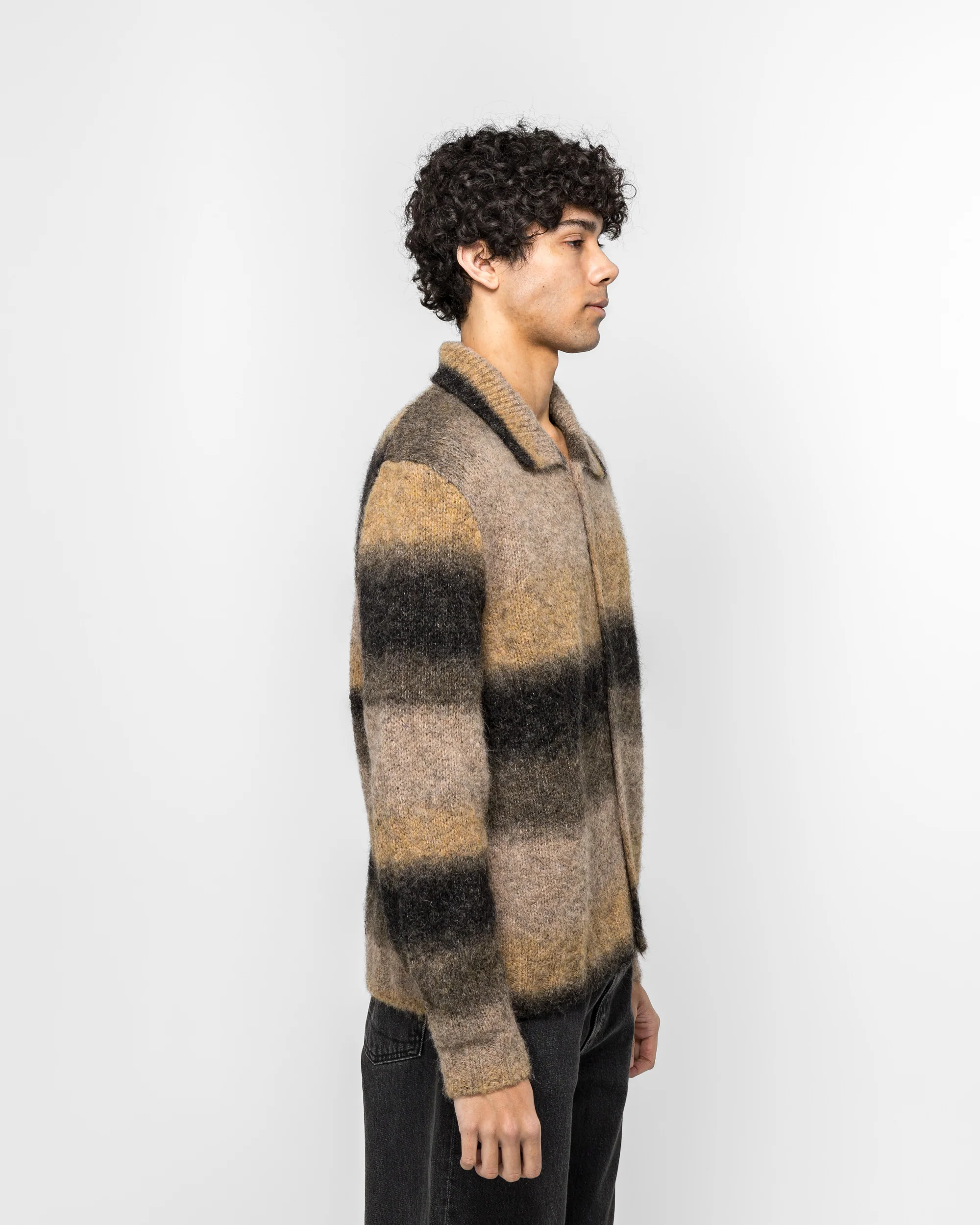 Erik Gradient Alpaca Wool Jacket - Utility Khaki - Image 3