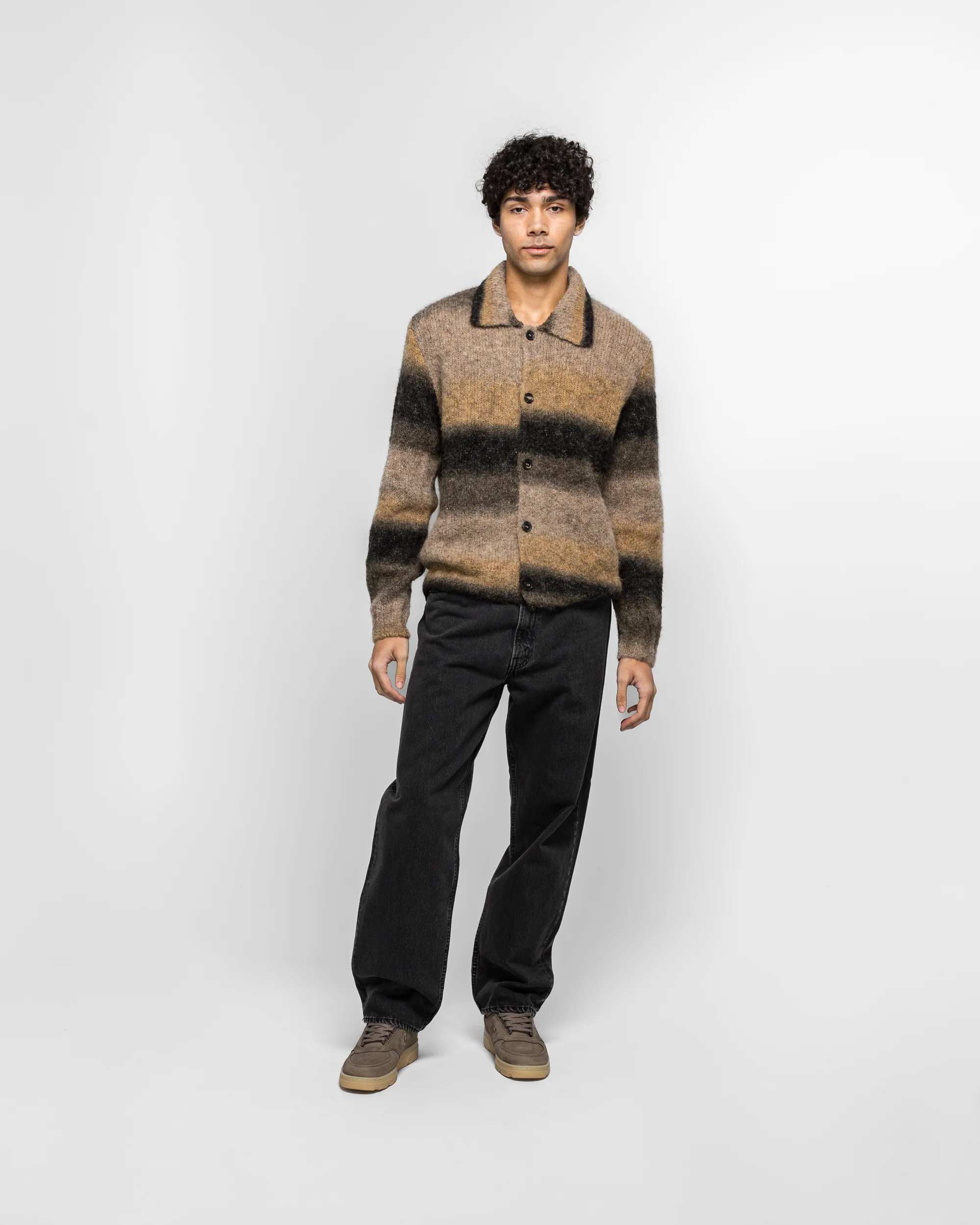 Erik Gradient Alpaca Wool Jacket - Utility Khaki - Image 5
