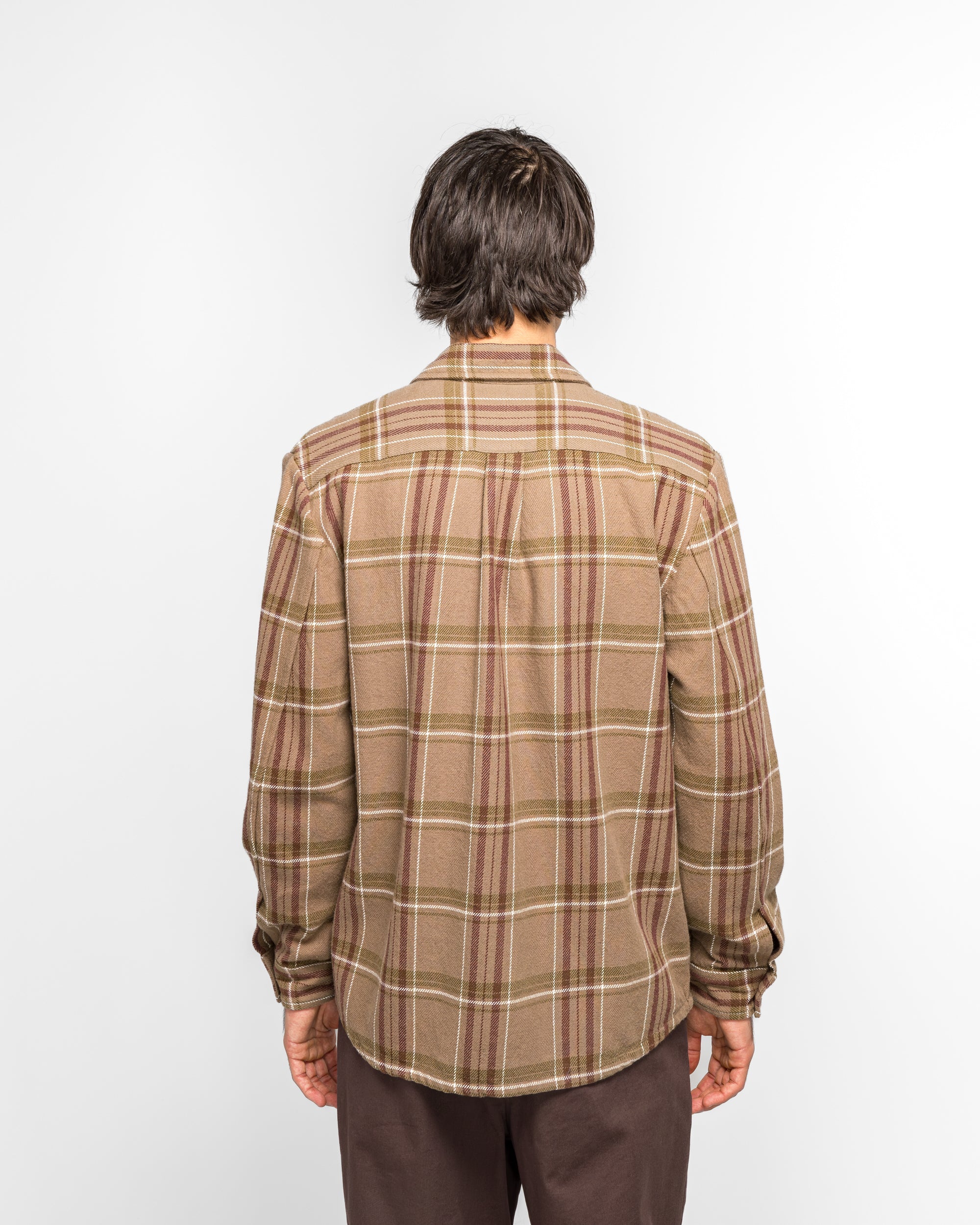 Hjalmer Heavy Twill Check Overshirt - Walnut - Image 4