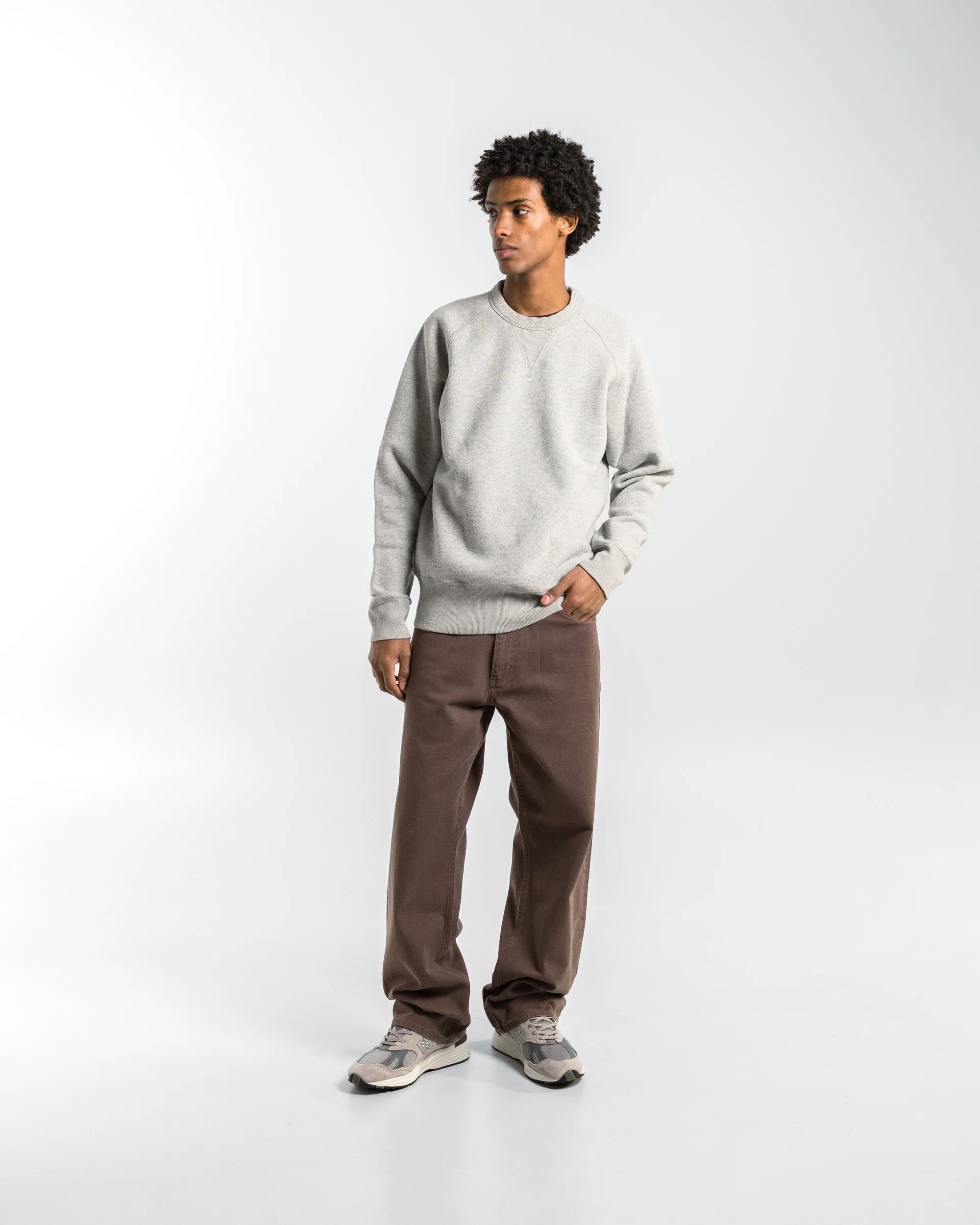 Marten Relaxed Cotton Wool Sweatshirt - Grey Melange - Image 5