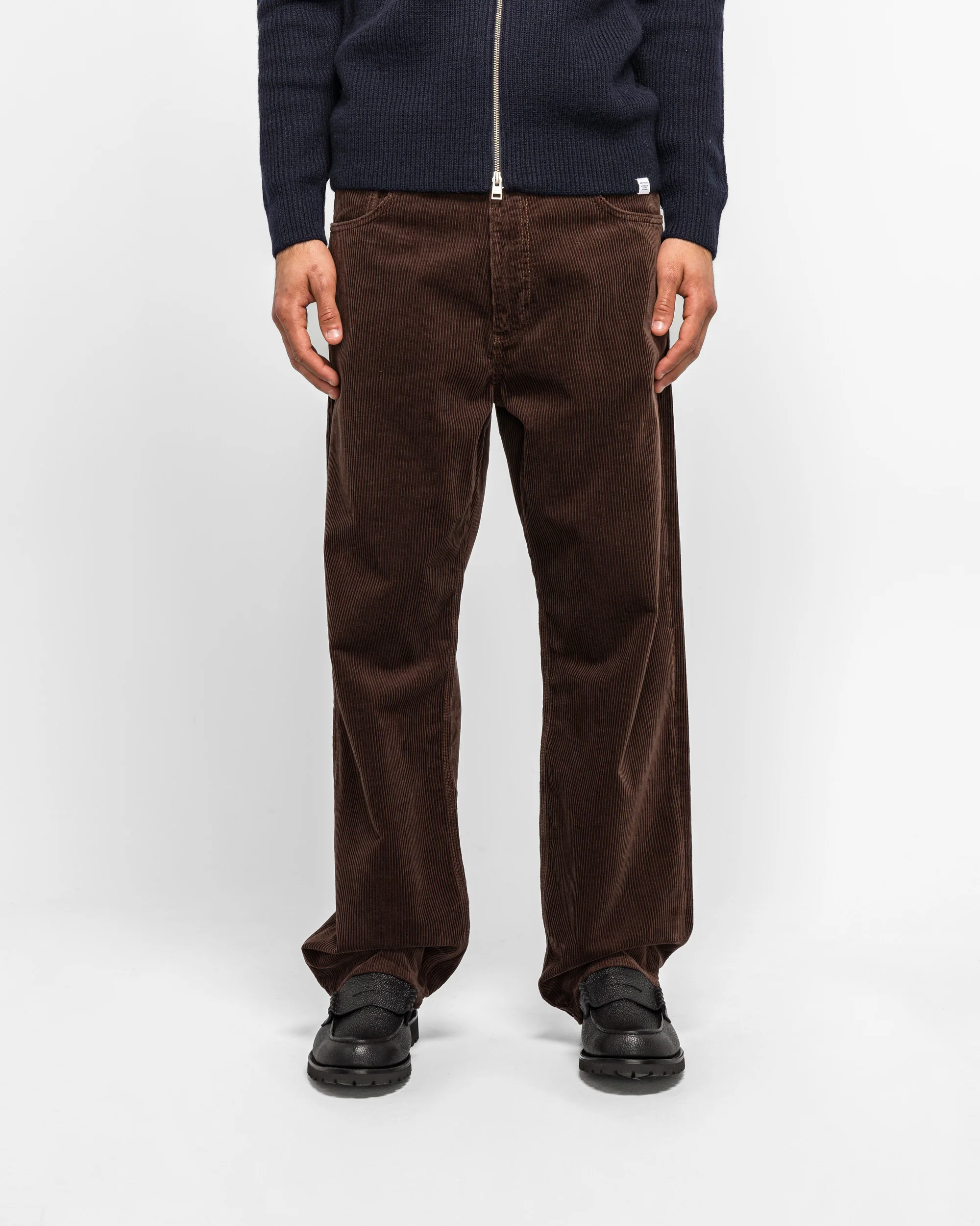 Mogens Relaxed 5 Pocket Wide Wale Corduroy - Espresso - Image 2