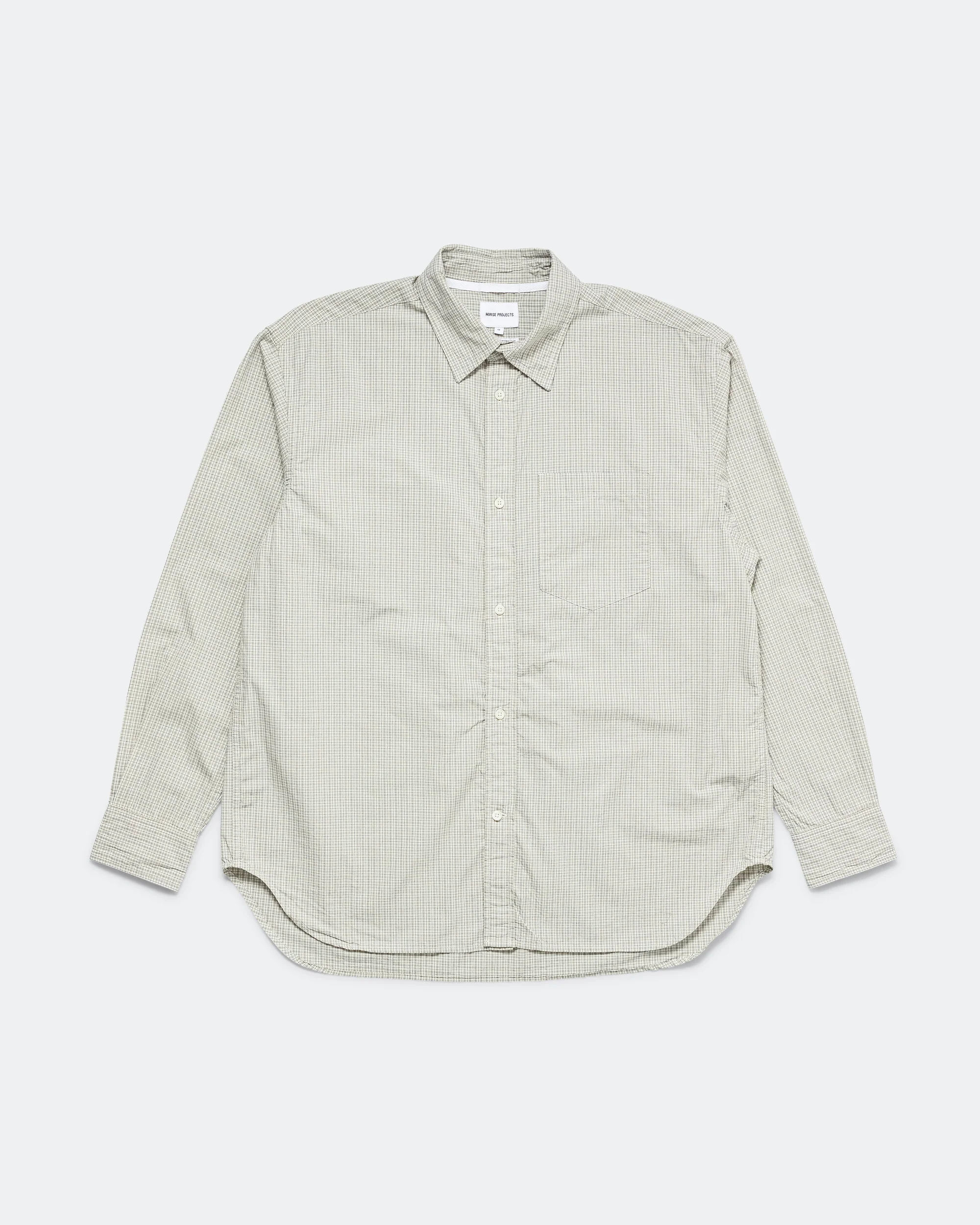 Ole Oversize Poplin Check Shirt - Oatmeal