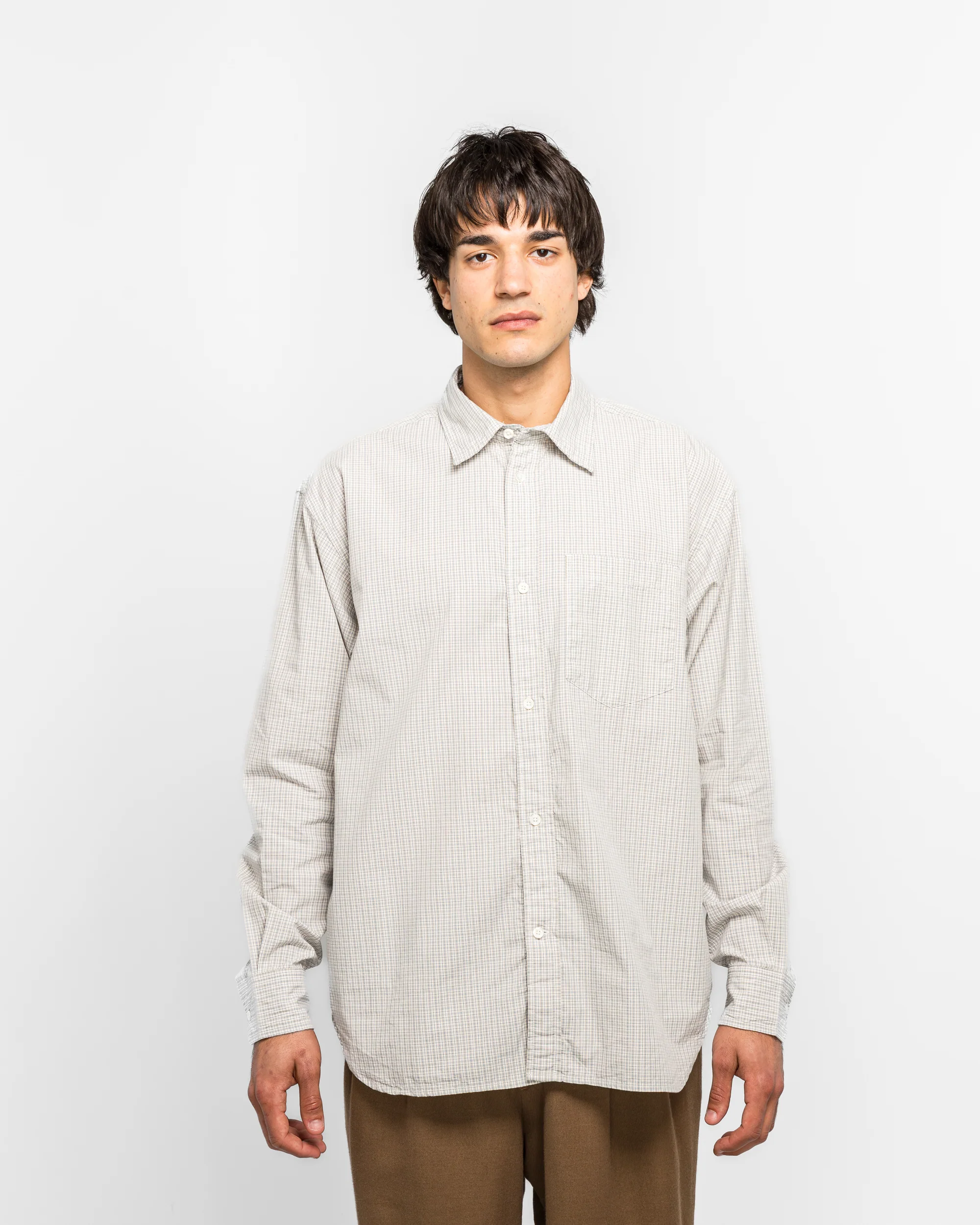 Ole Oversize Poplin Check Shirt - Oatmeal - Image 2