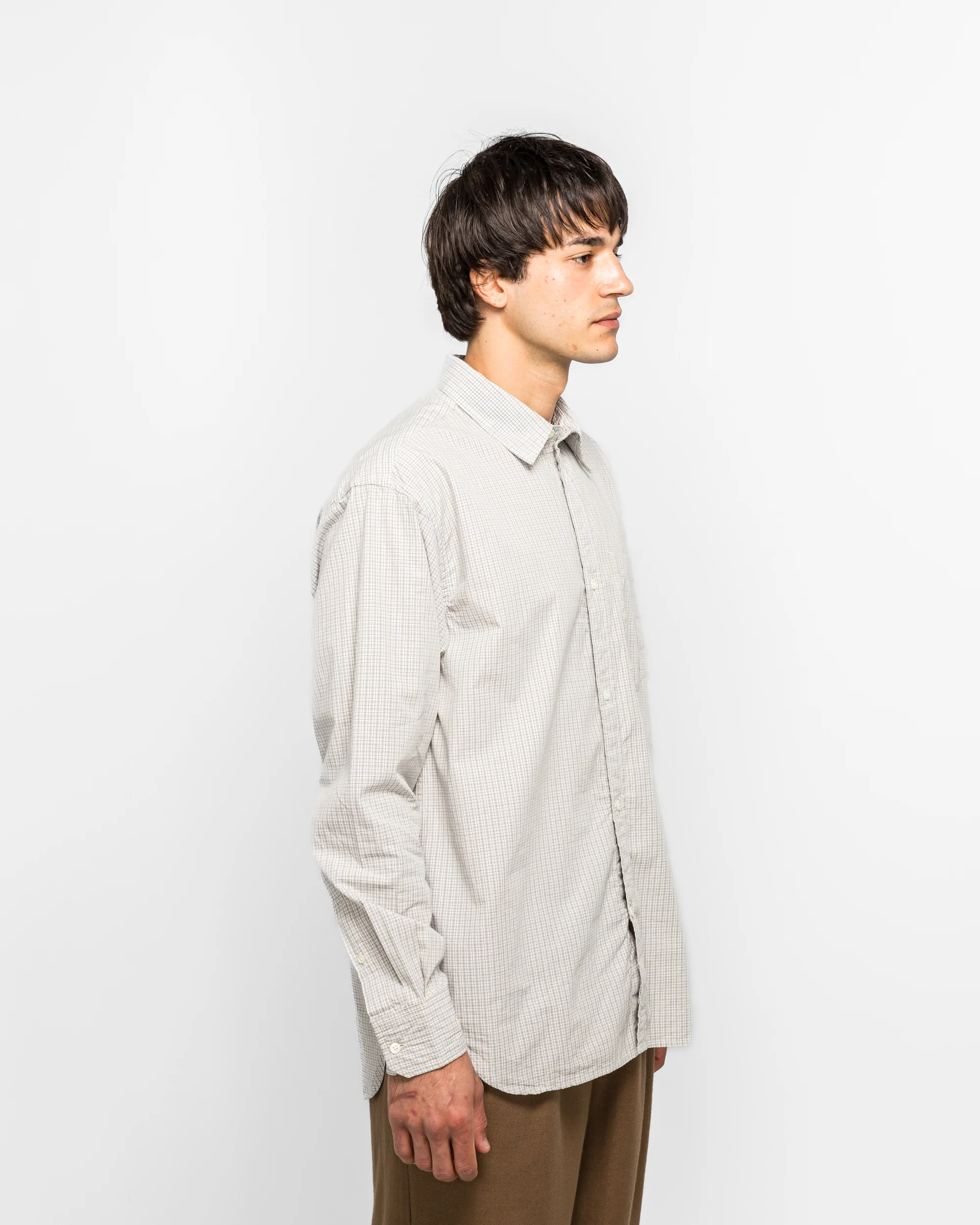 Ole Oversize Poplin Check Shirt - Oatmeal - Image 3