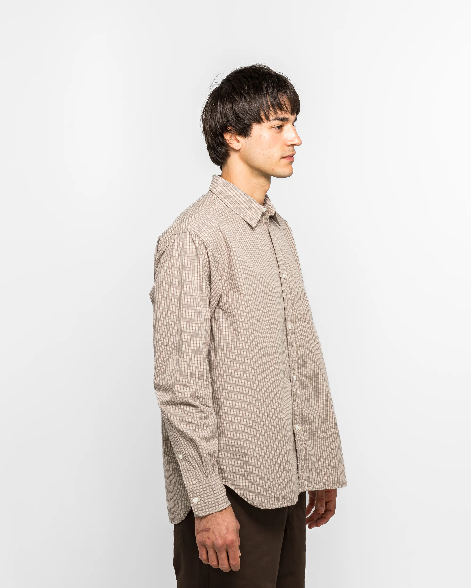 Ole Oversize Poplin Check Shirt - Walnut - Image 3