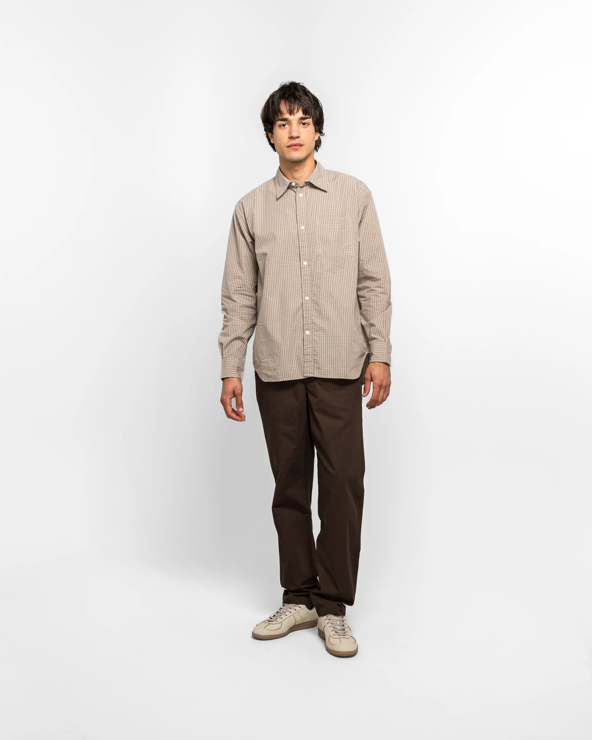 Ole Oversize Poplin Check Shirt - Walnut - Image 5