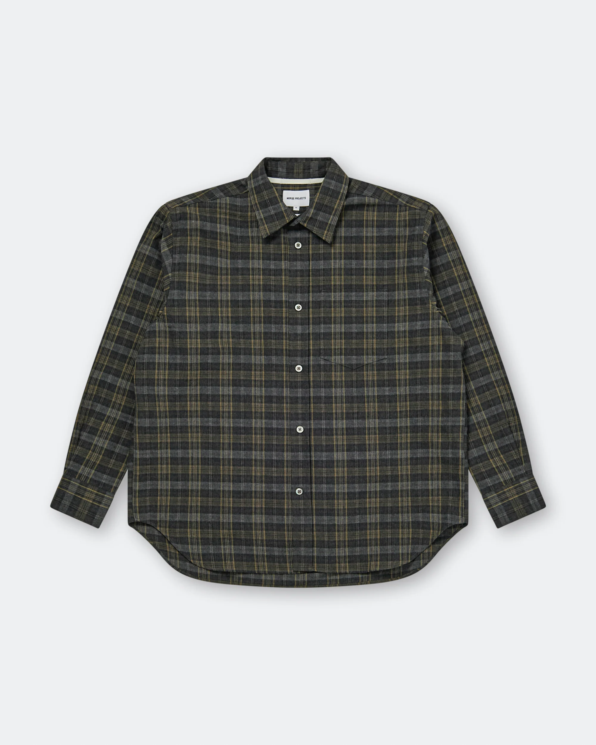 Ole Oversize Wool Check Shirt - Charcoal Grey