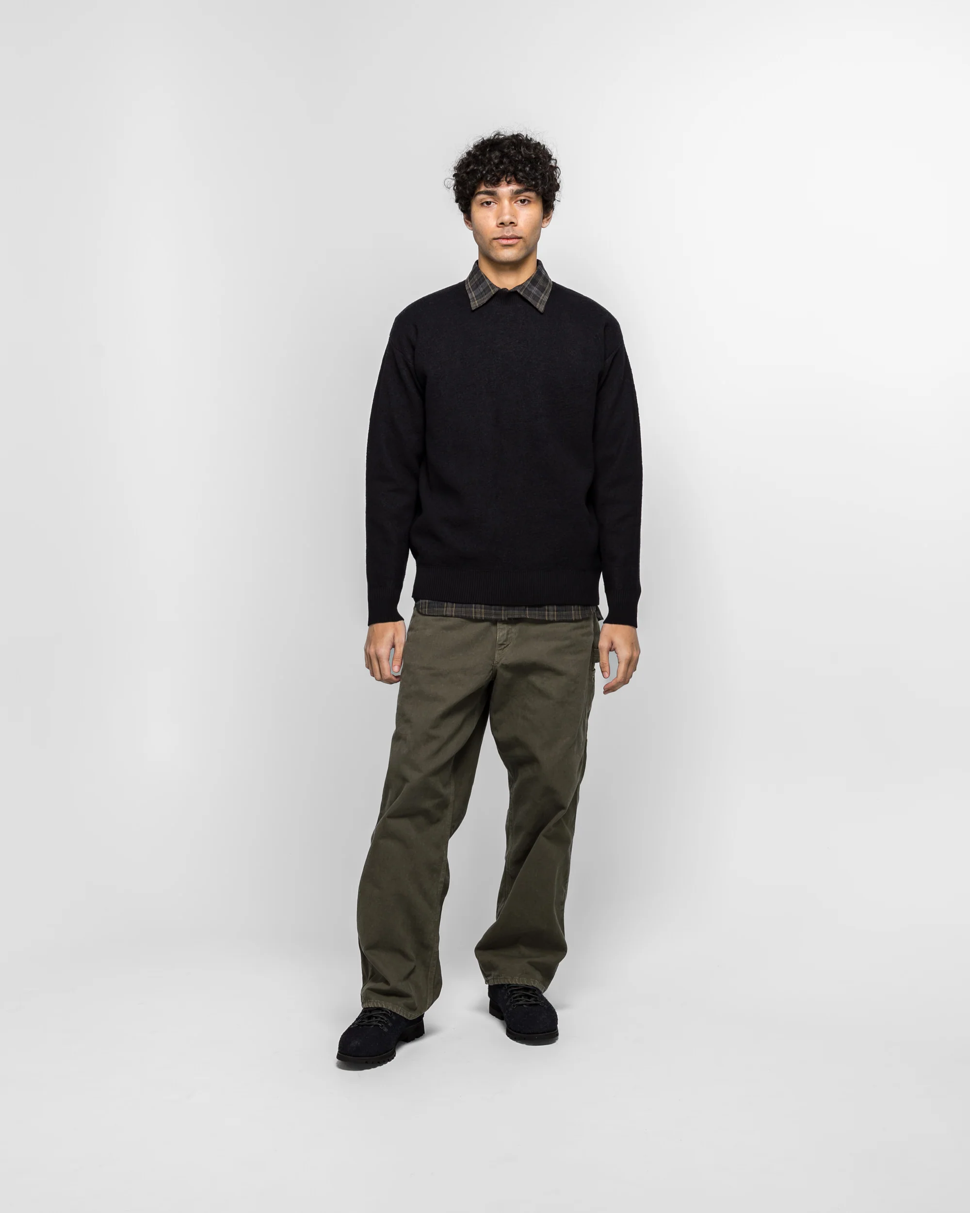 Rom Boiled Wool Crewneck - Dark Navy - Image 5