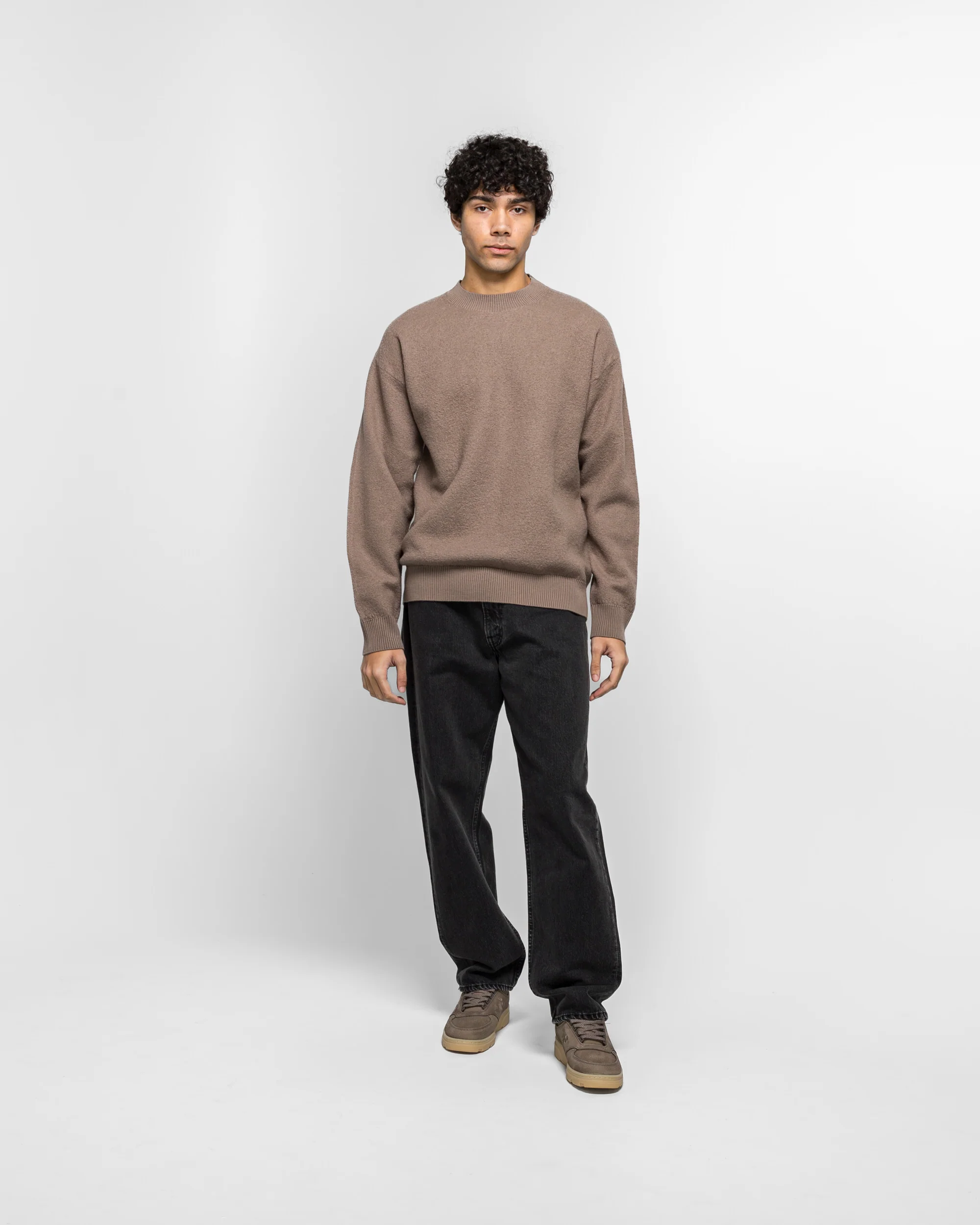 Rom Boiled Wool Crewneck - Walnut - Image 5