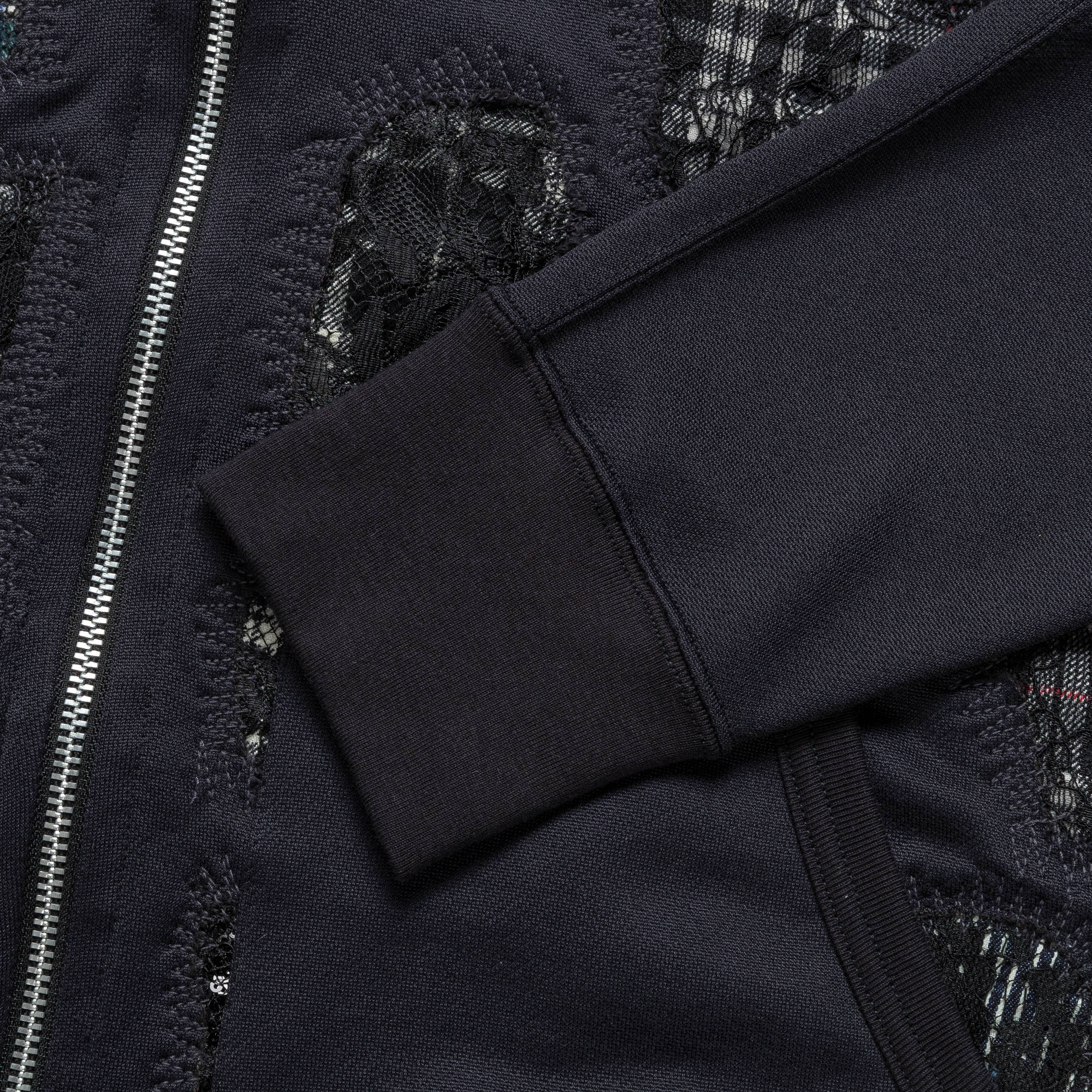 Nylon Cotton French Terry x Multi Fabrics Patchwork Jacket - Grey/Mix - Image 3
