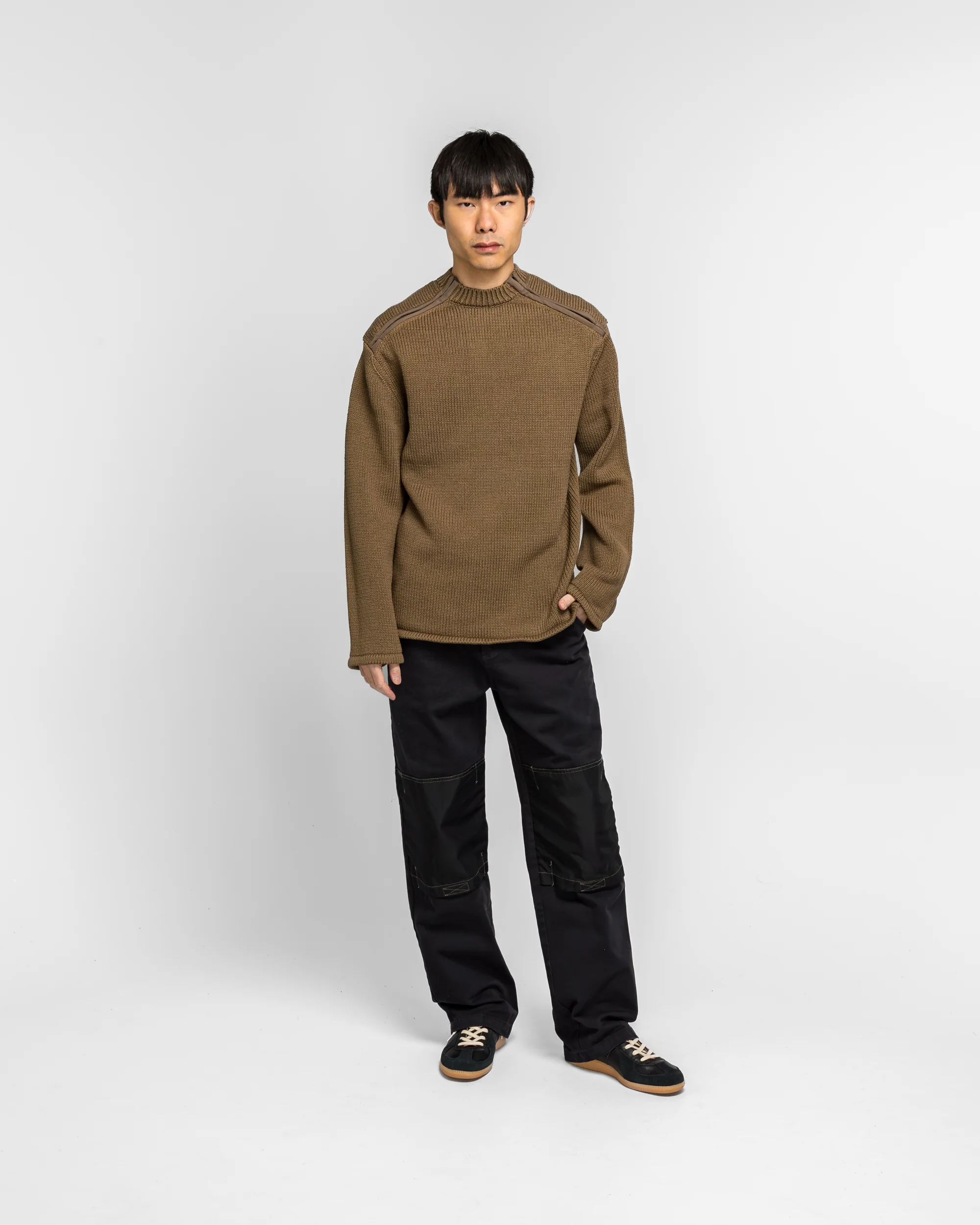 Shoulder Zip Knit - Beige - Image 6