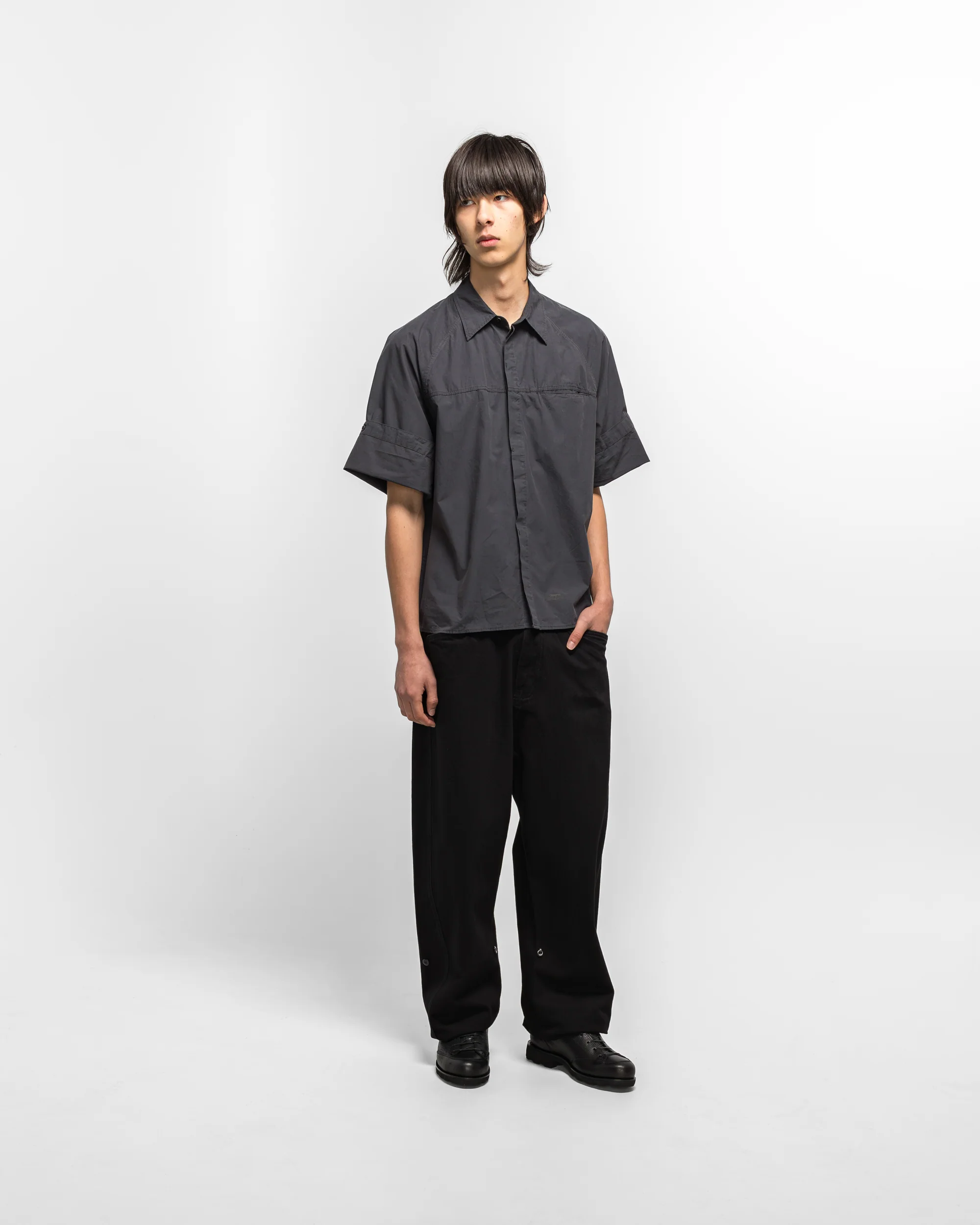 Cambia Panel Shirt - Charcoal Blue - Image 8