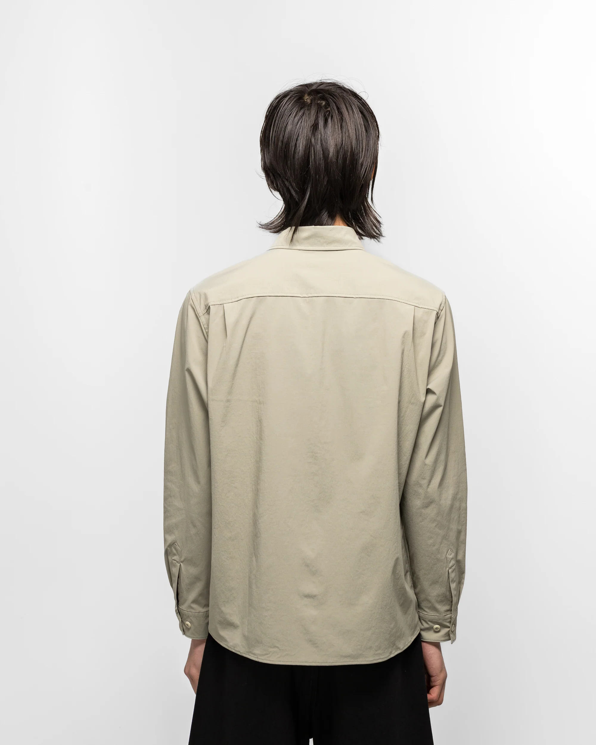 Crinkled Ripstop Panel Shirt - Sage - Image 4