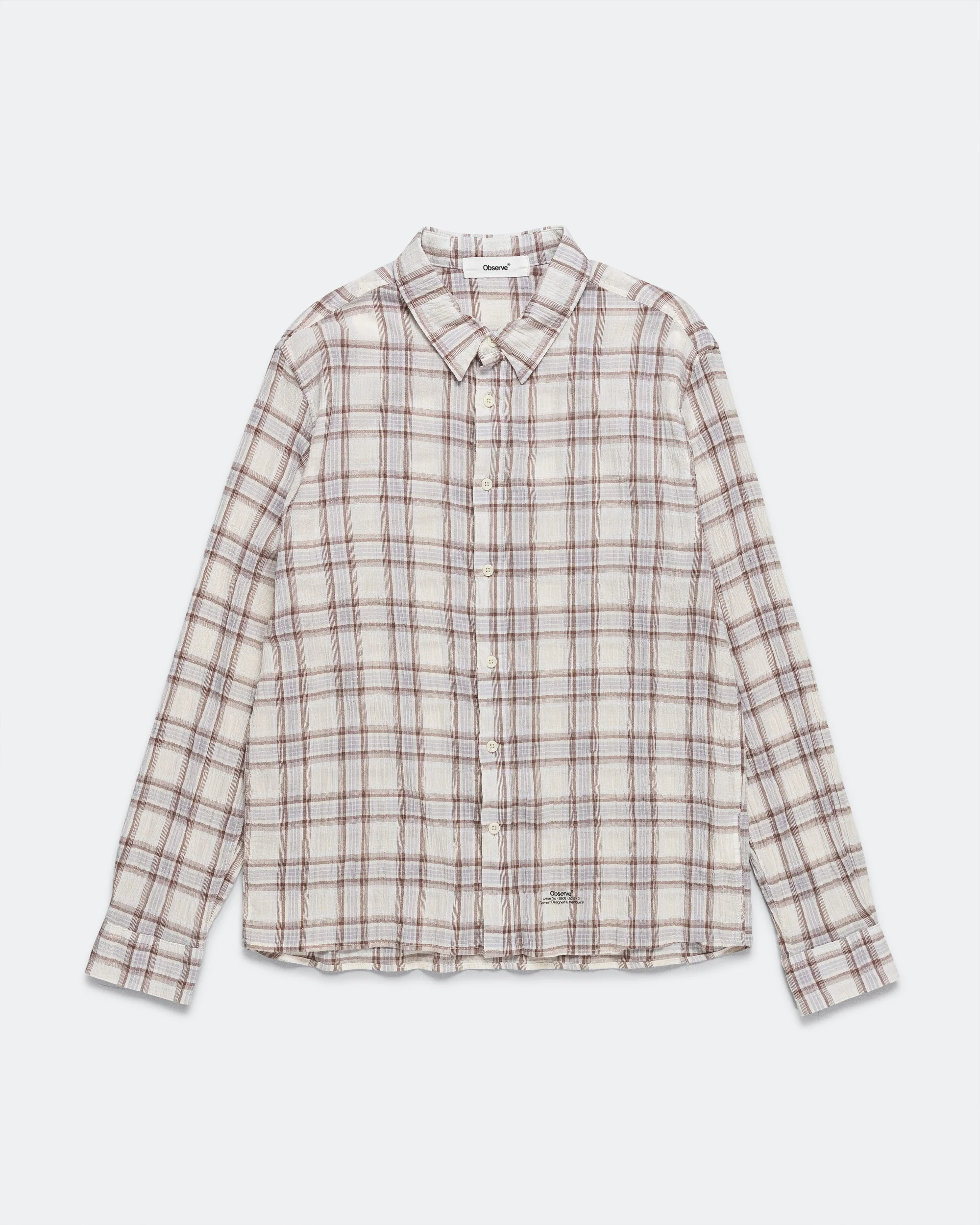 Seersucker Plaid Shirt - Brown/Blue