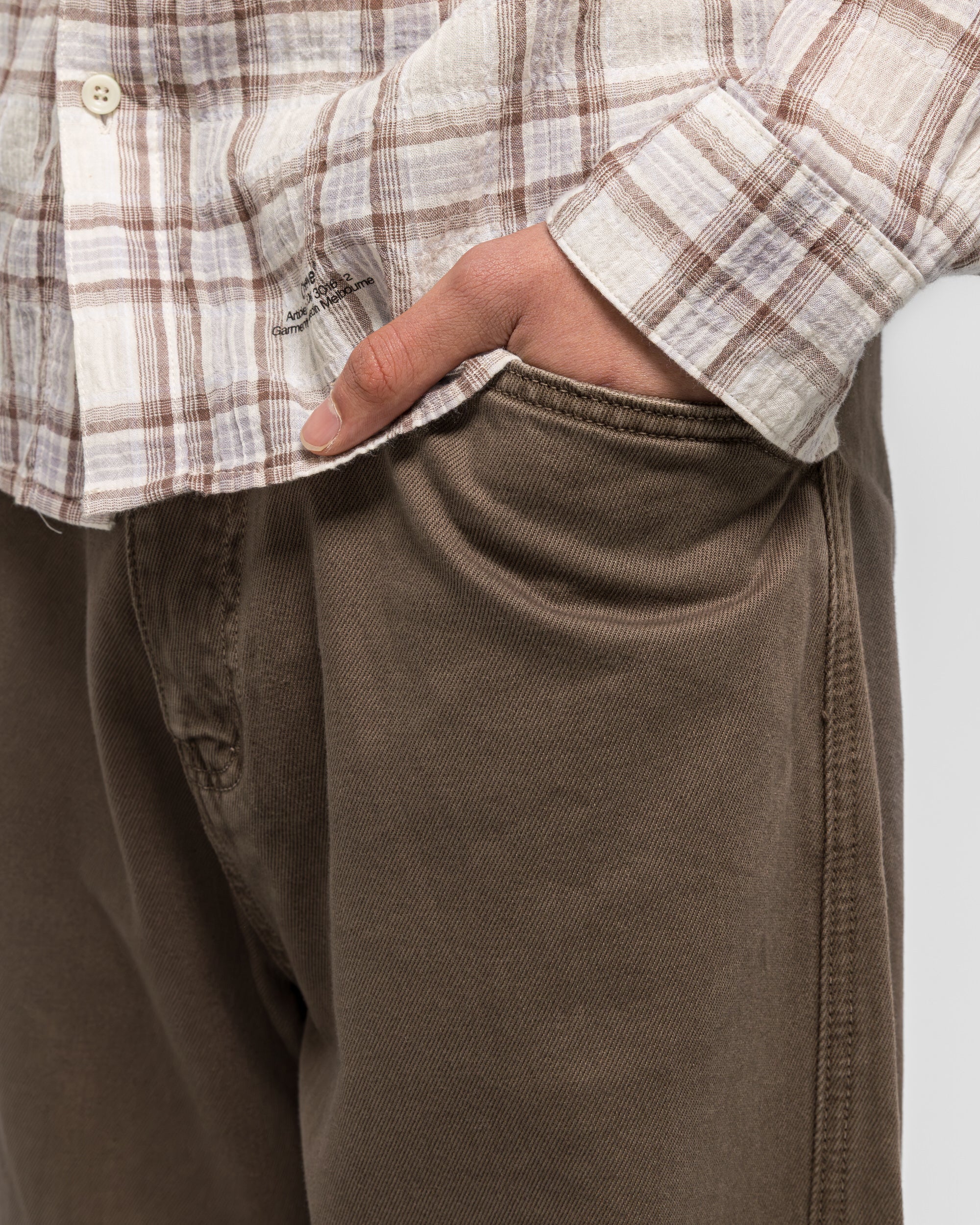 Twisted Cambia Denim Pant - Taupe - Image 5