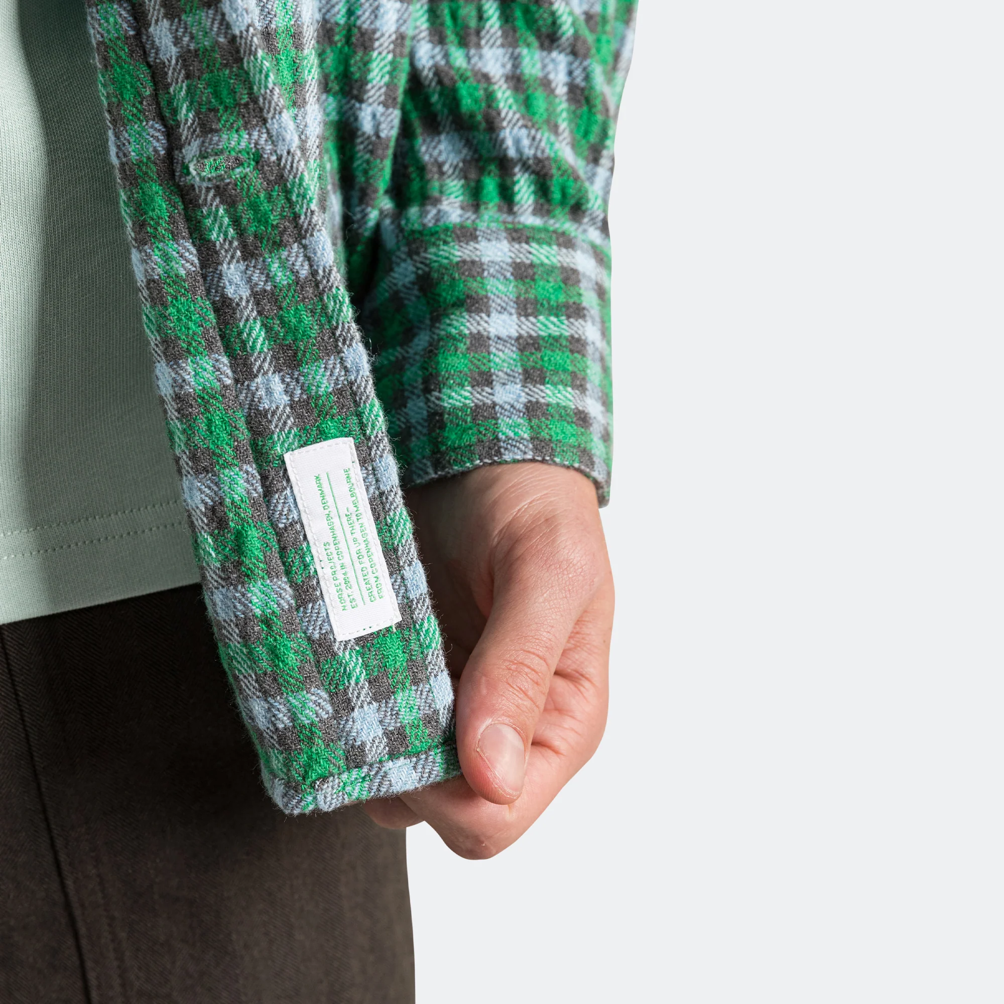 Ole Oversized Check Shirt x UP THERE - Olive Night - Image 4
