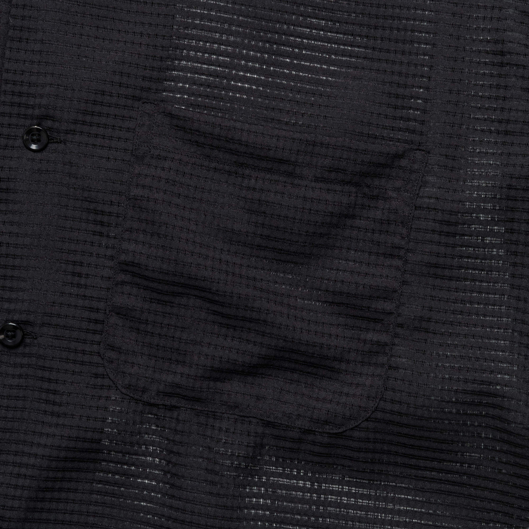 Open Collar Mesh SS Shirt - Black - Image 3