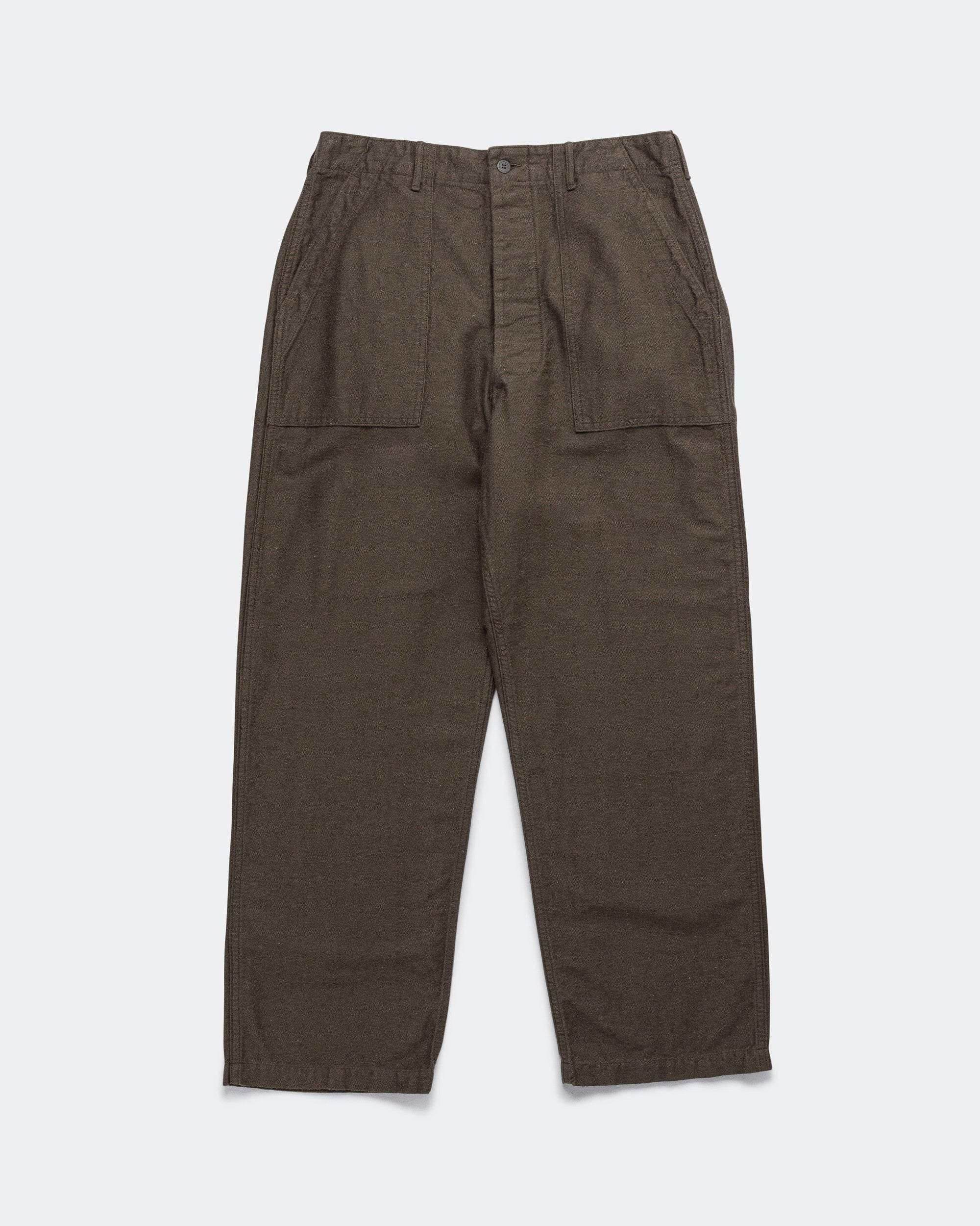 Cotton Linen Moleskin Fatigue Pants - Charcoal Grey