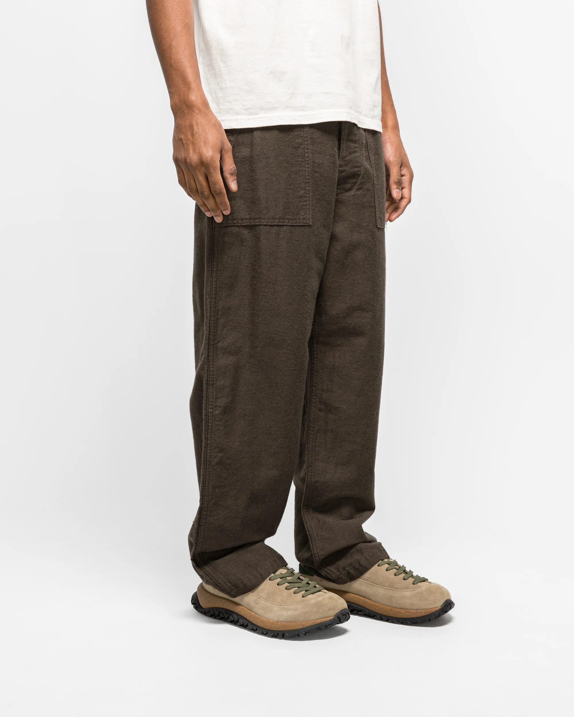 Cotton Linen Moleskin Fatigue Pants - Charcoal Grey - Image 3