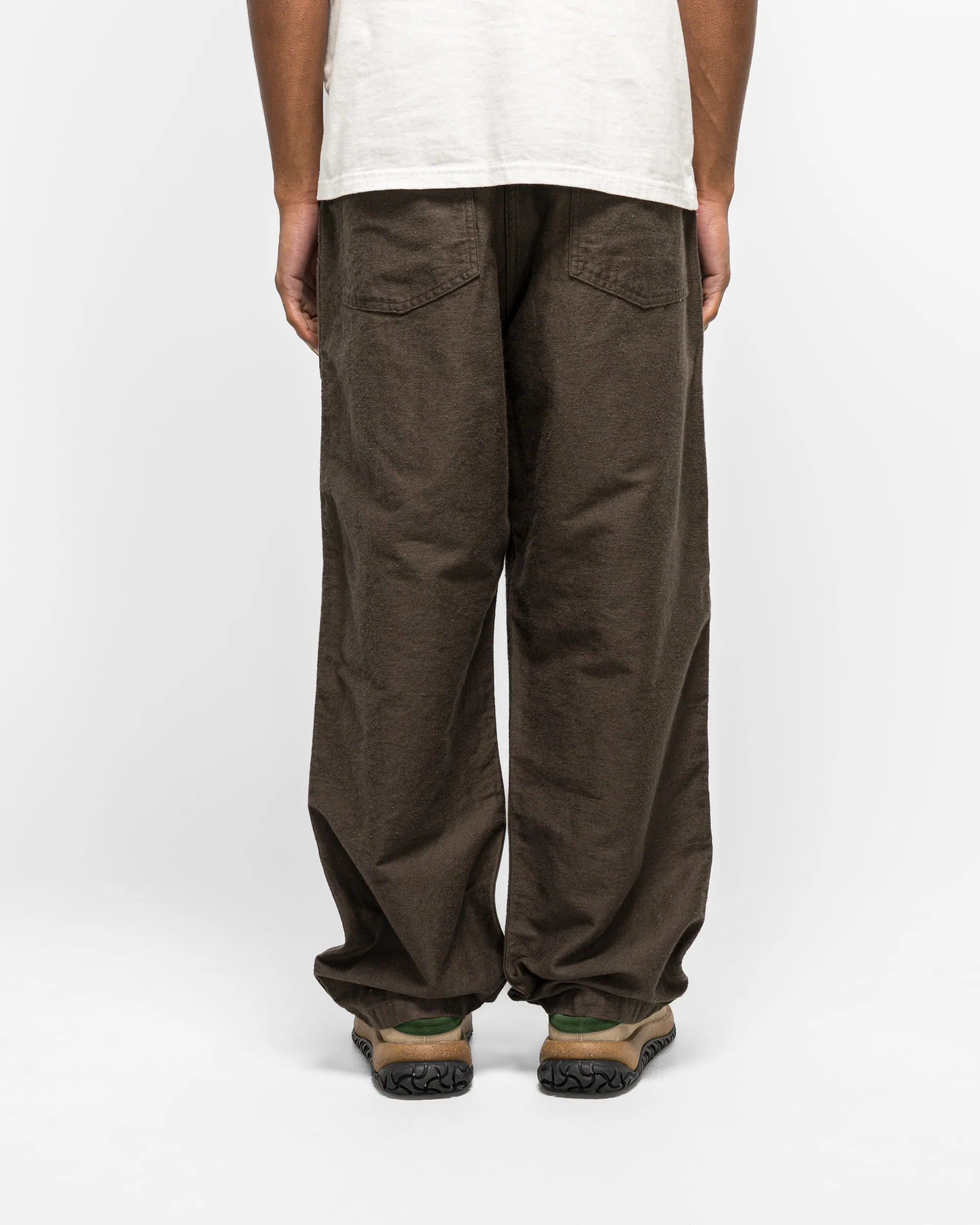 Cotton Linen Moleskin Fatigue Pants - Charcoal Grey - Image 4