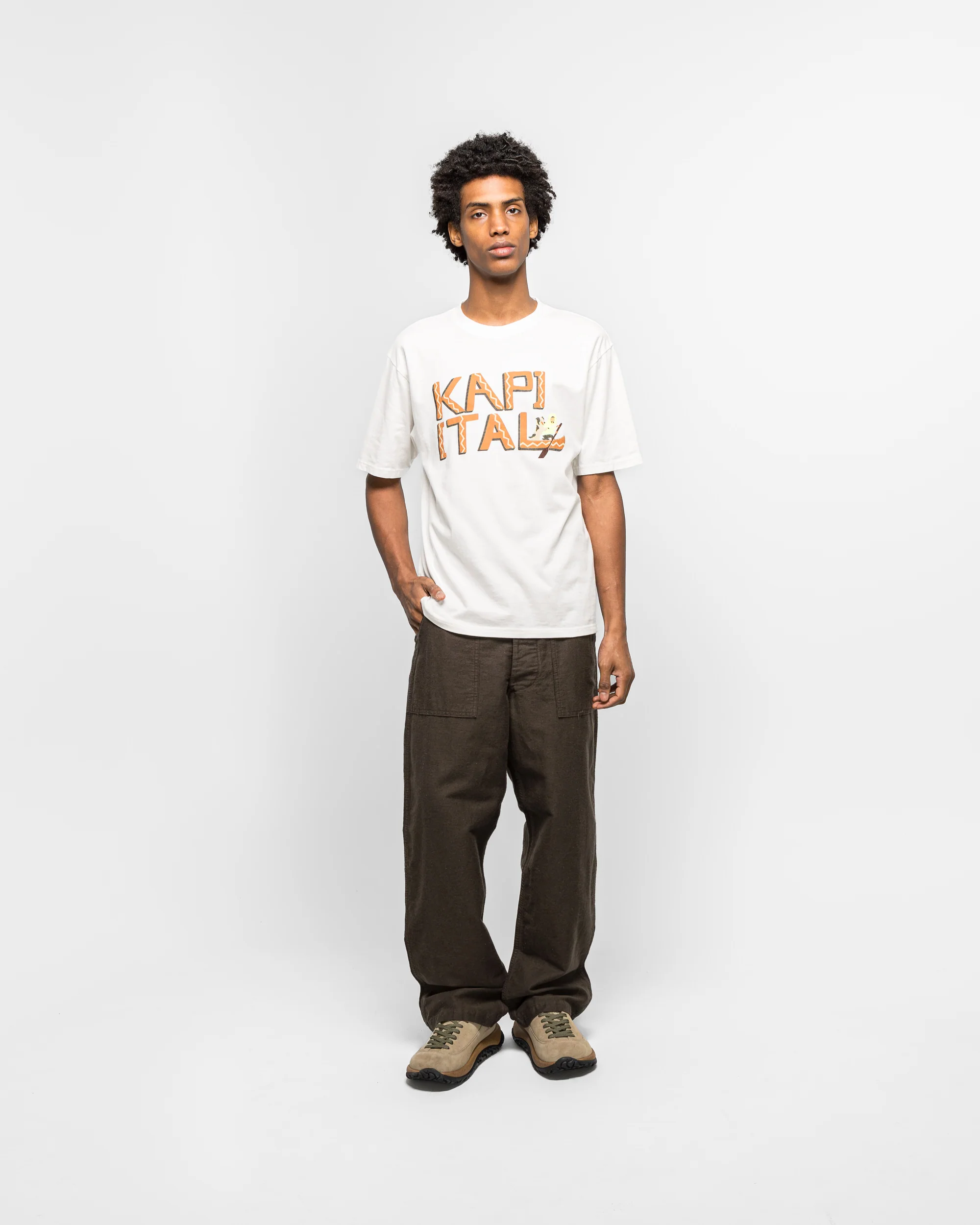 Cotton Linen Moleskin Fatigue Pants - Charcoal Grey - Image 5