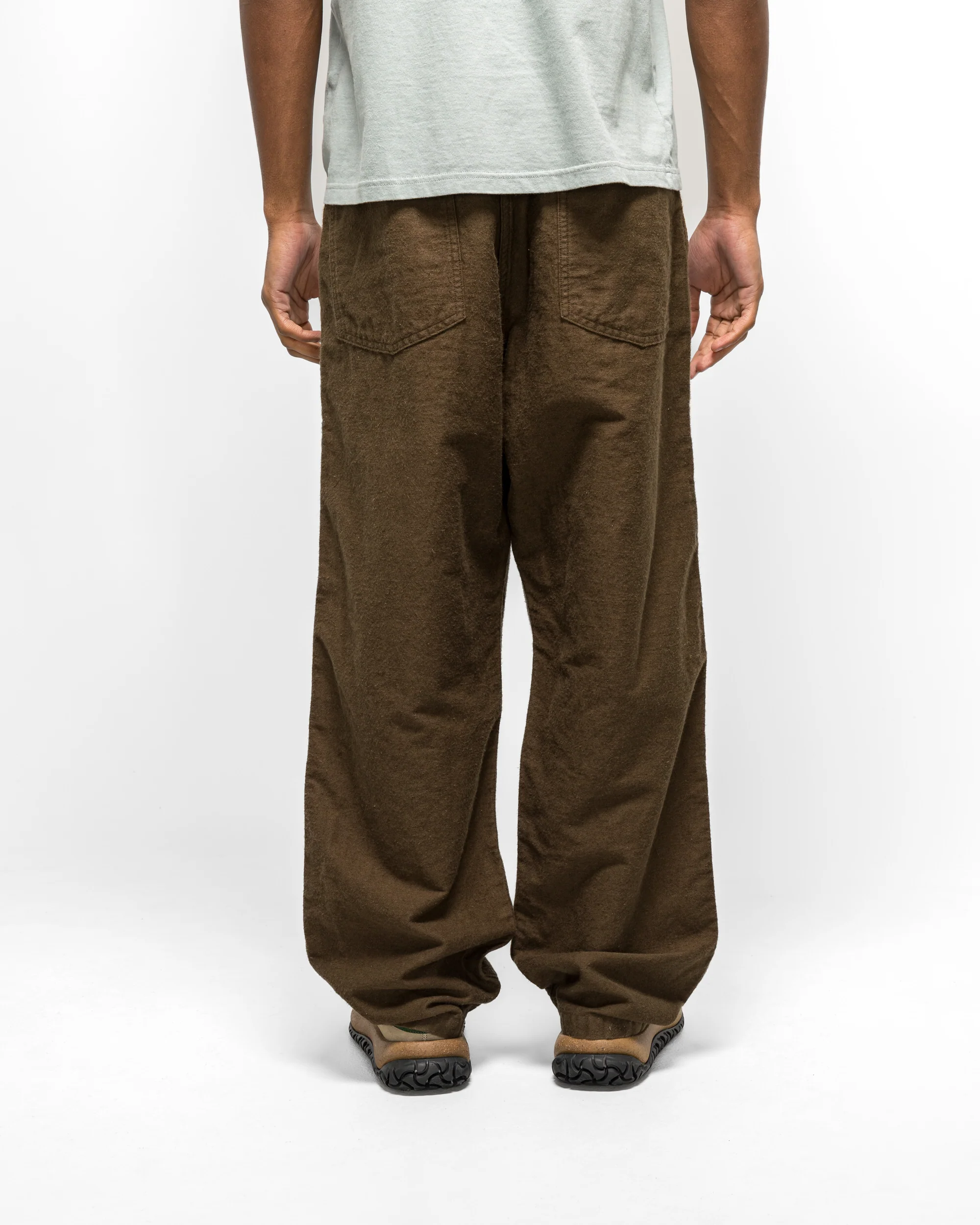 Cotton Linen Moleskin Fatigue Pants - Coffee Brown - Image 4