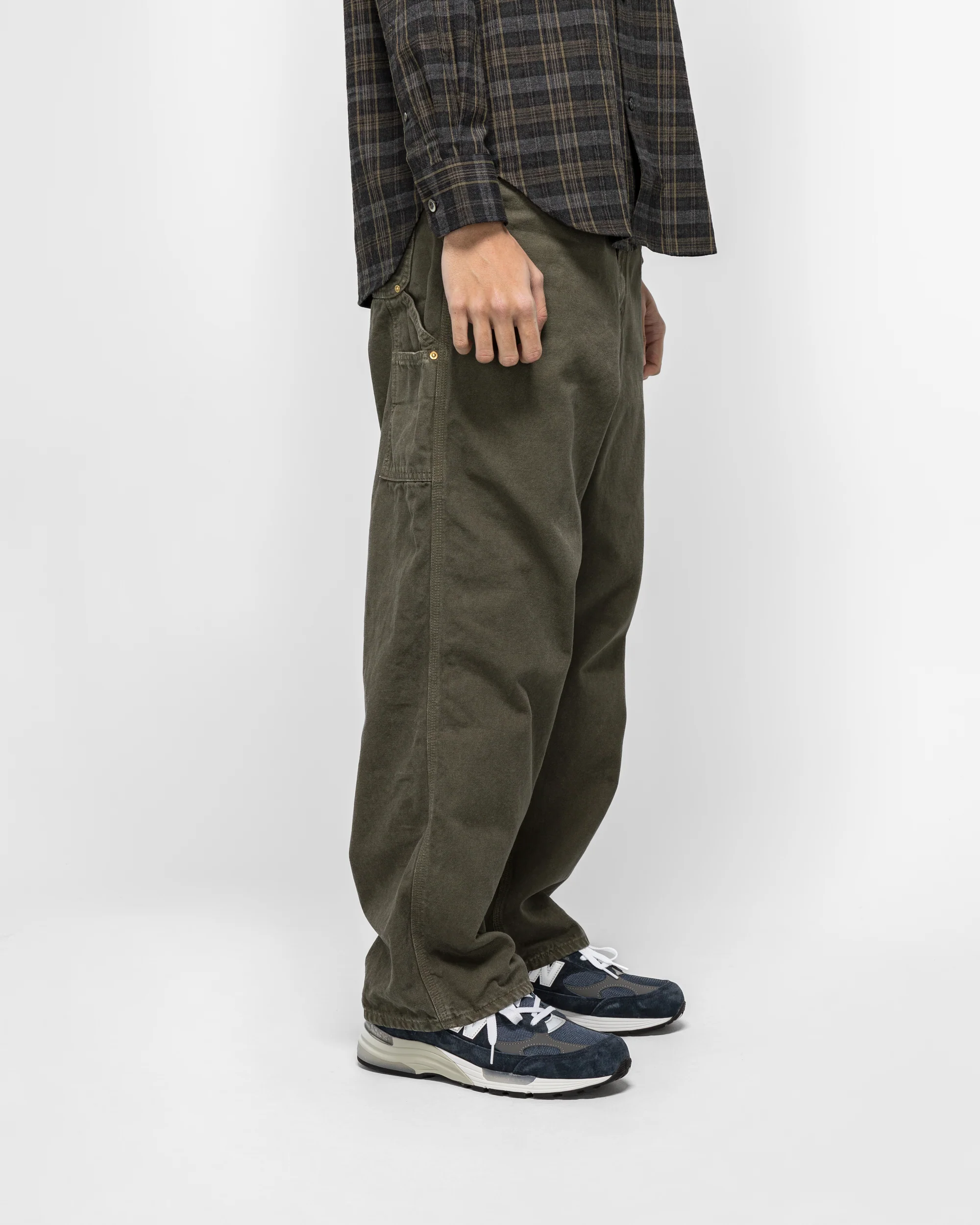 Dad's Fit Oxford Painter Pants - Army Green - Image 3