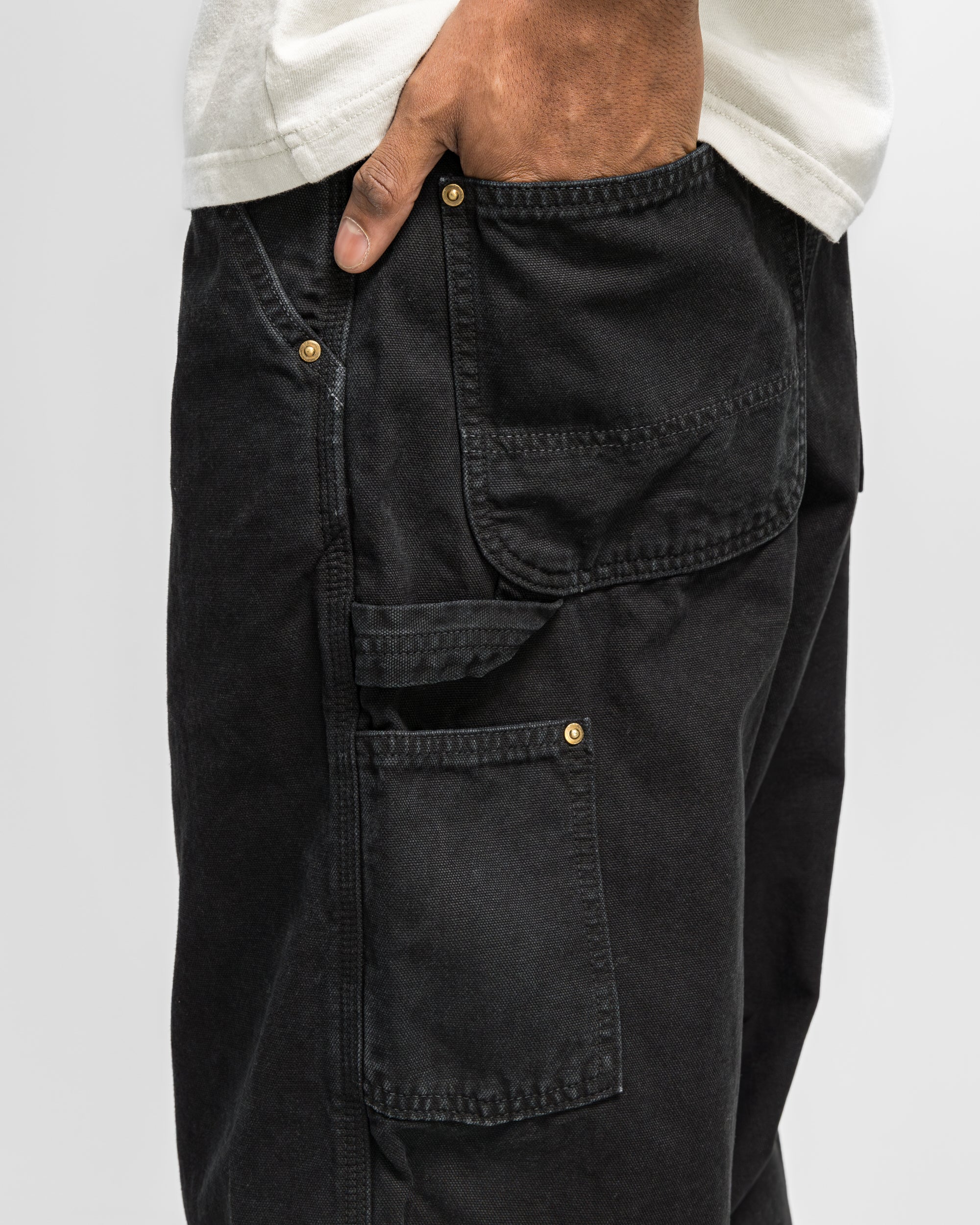 Dad's Fit Oxford Painter Pants - Black - Image 5