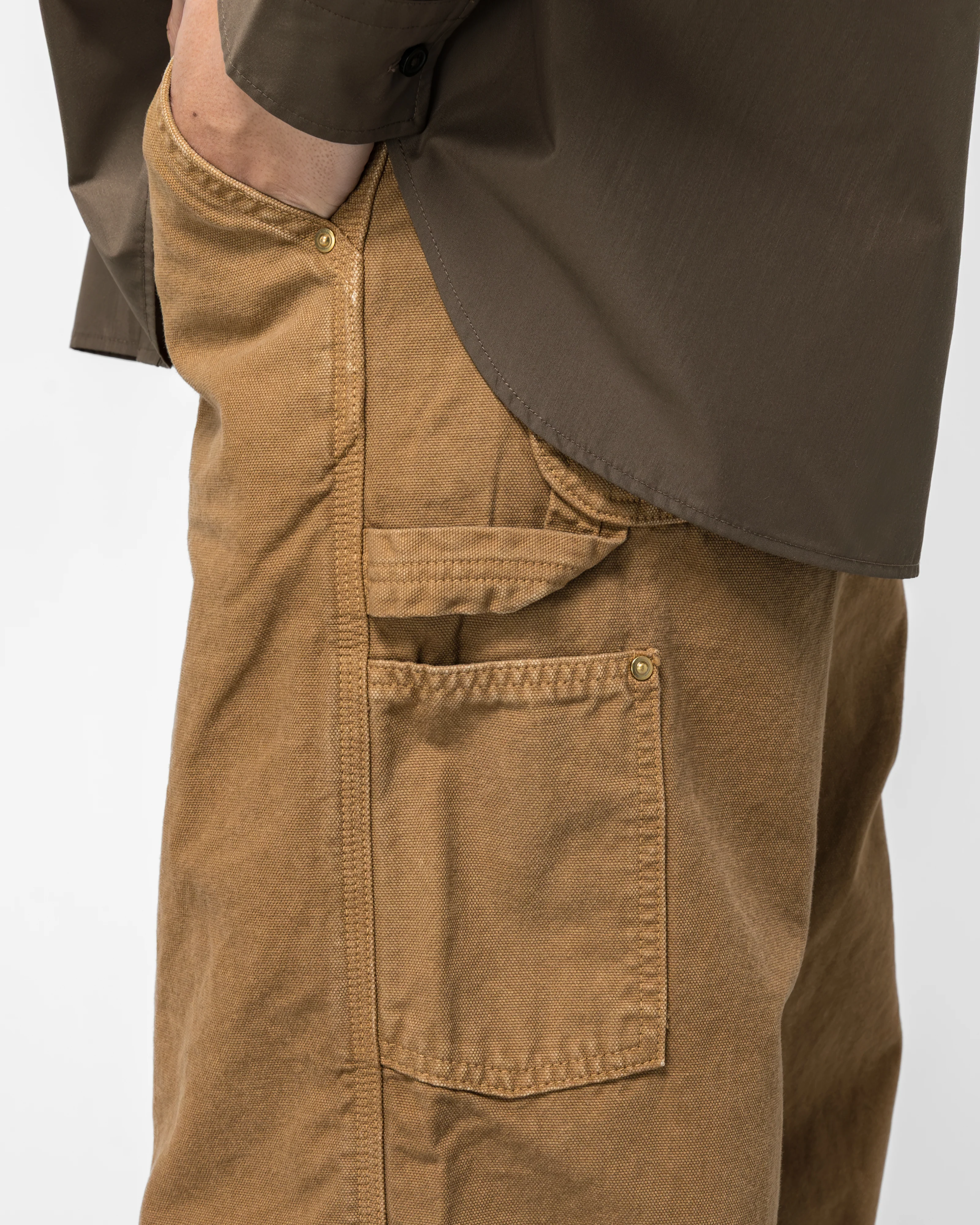 Dad's Fit Oxford Painter Pants - Brown - Image 5