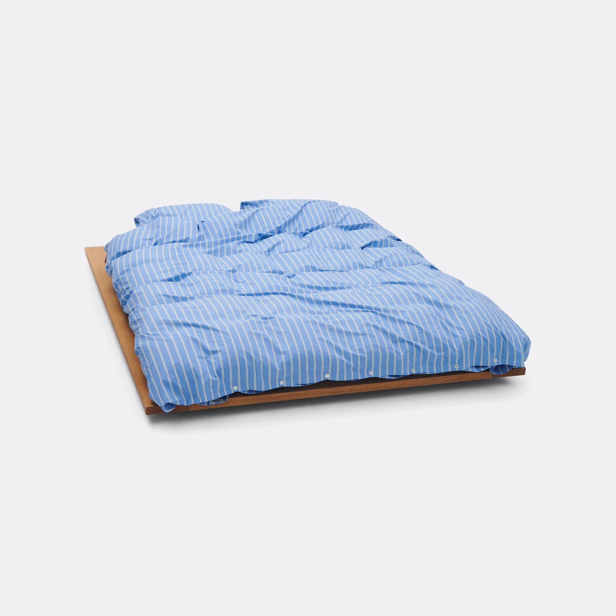 Percale Duvet Cover - Island Blue Stripes - Image 3