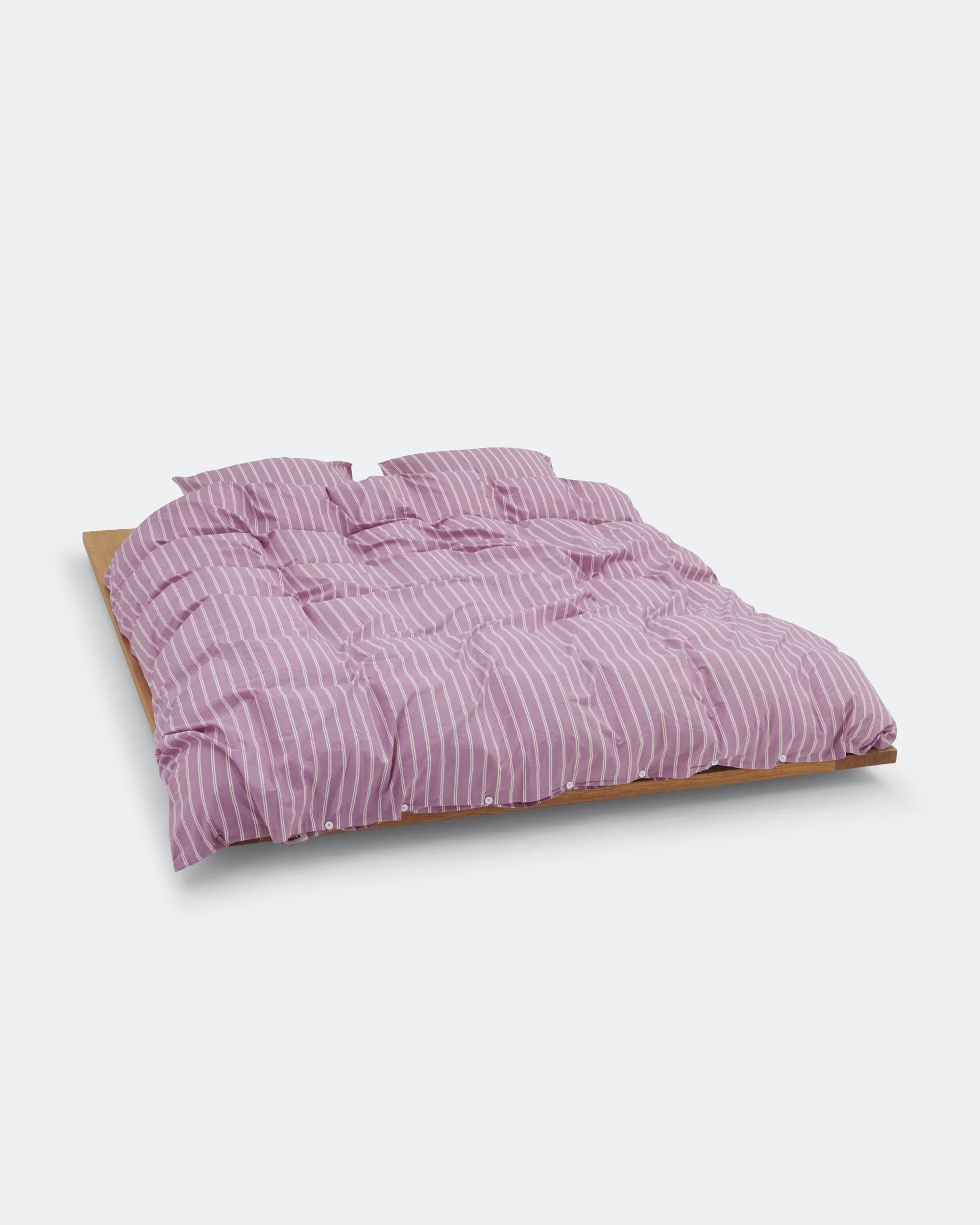 Percale Duvet Cover - Mallow Pink Stripes - Image 3