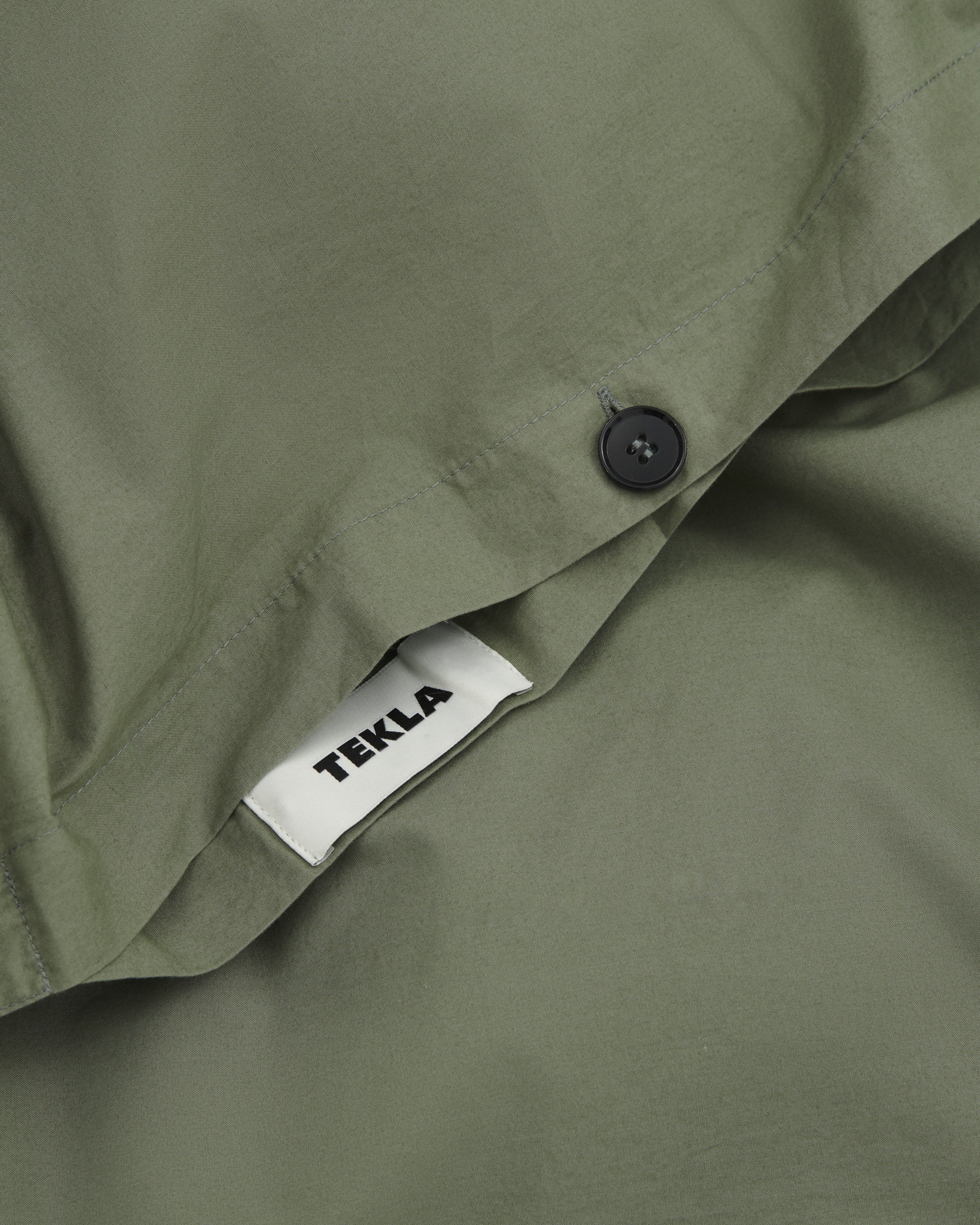 Percale Duvet Cover - Olive Green - Image 2