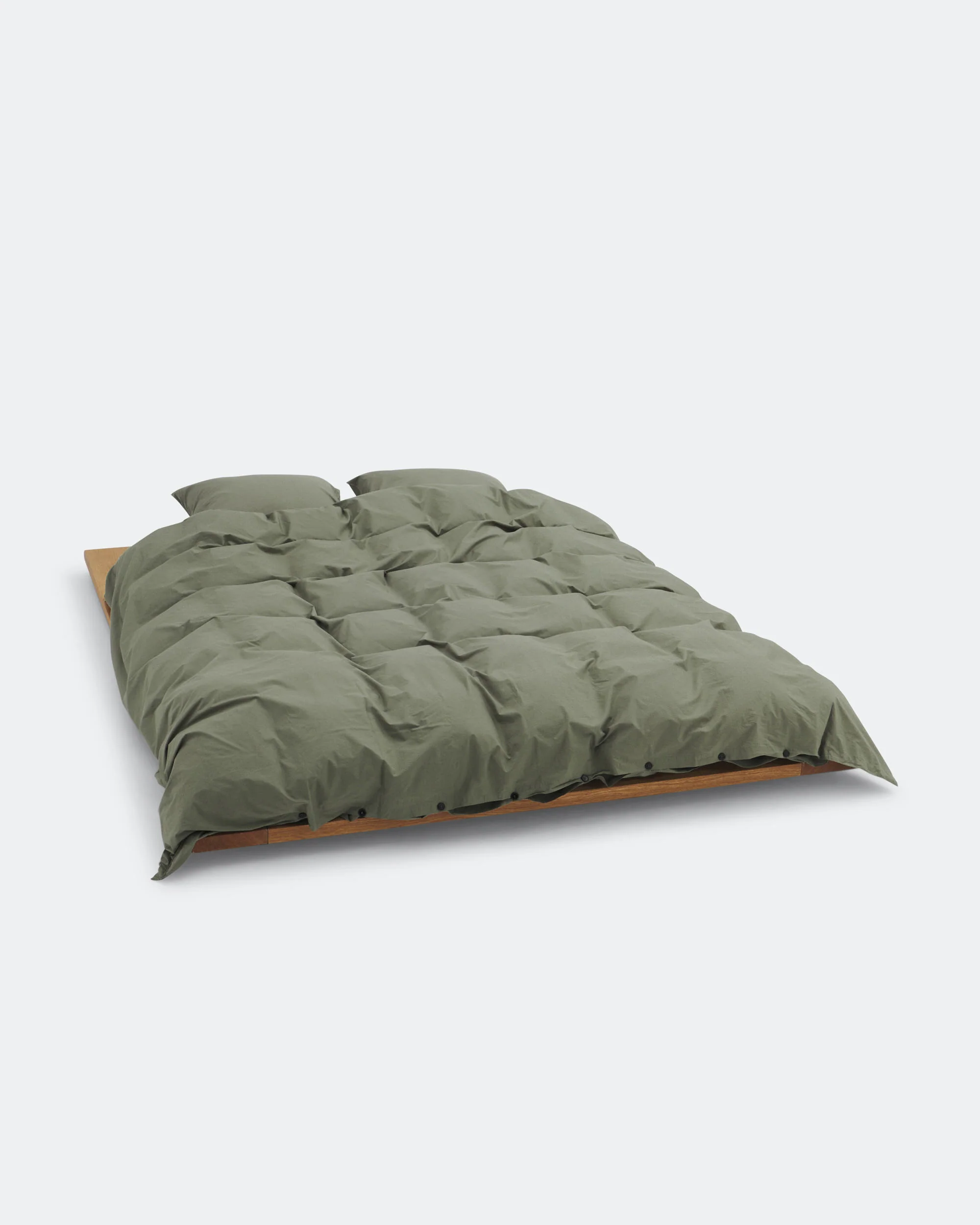 Percale Duvet Cover - Olive Green - Image 3