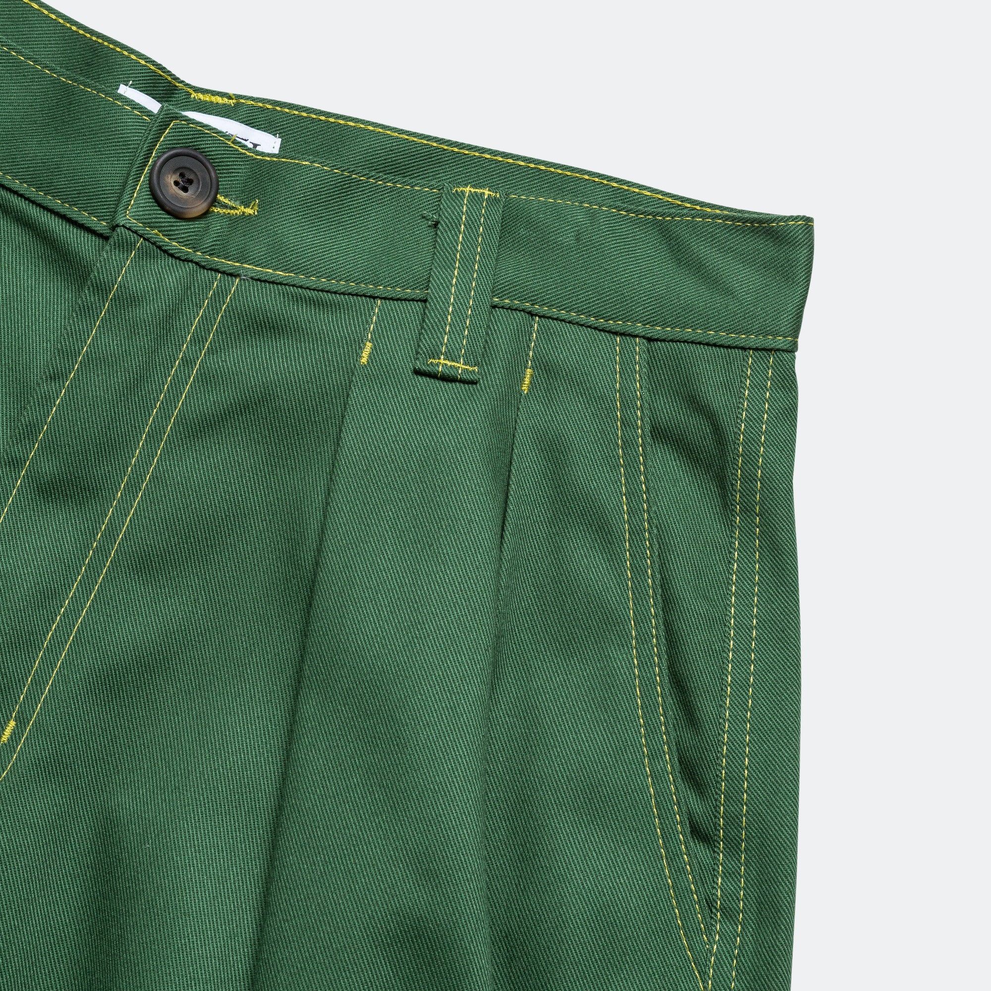 Pleated Oversized Shorts - Green/Lime - Image 3